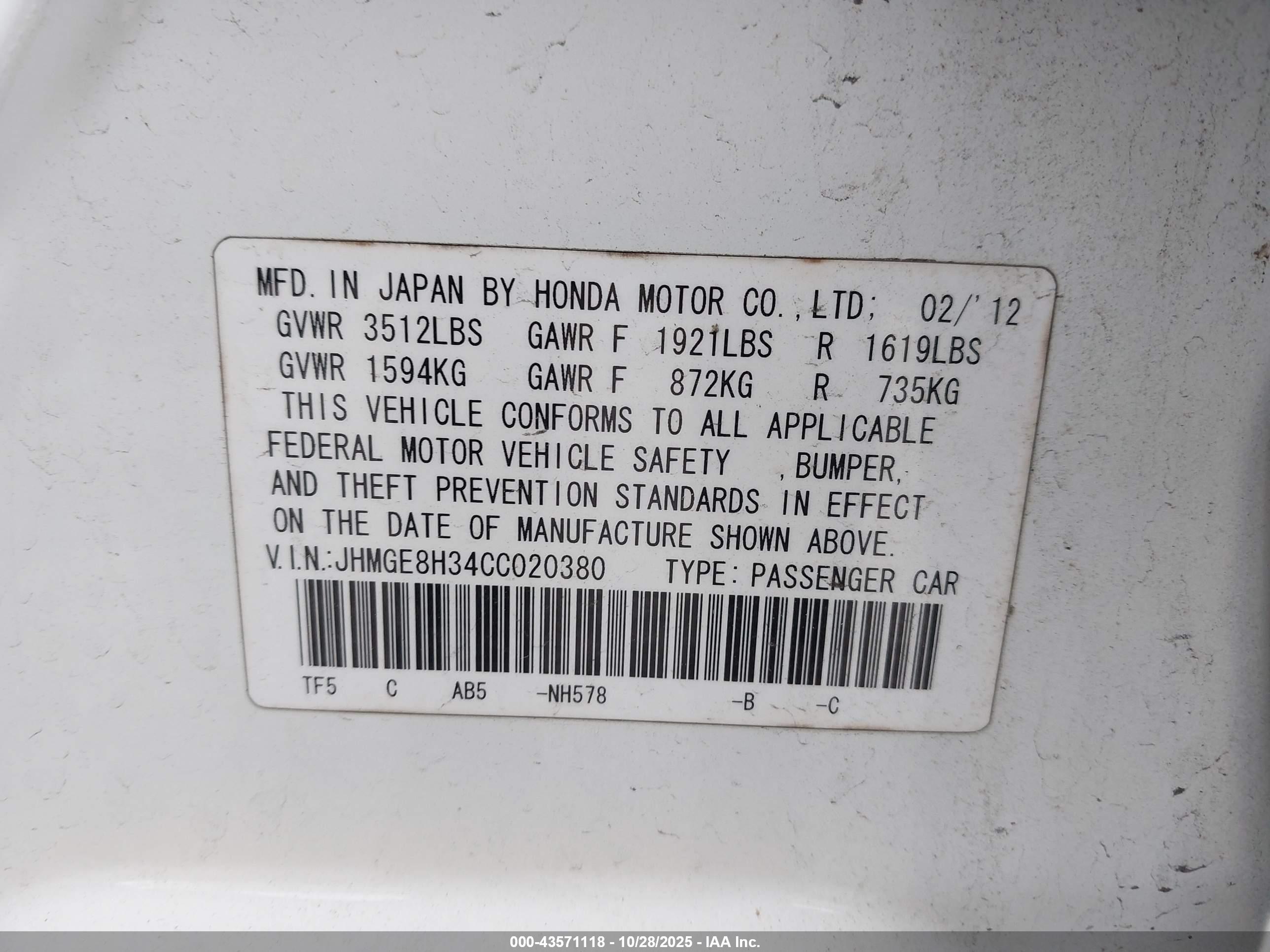 HONDA FIT image 9