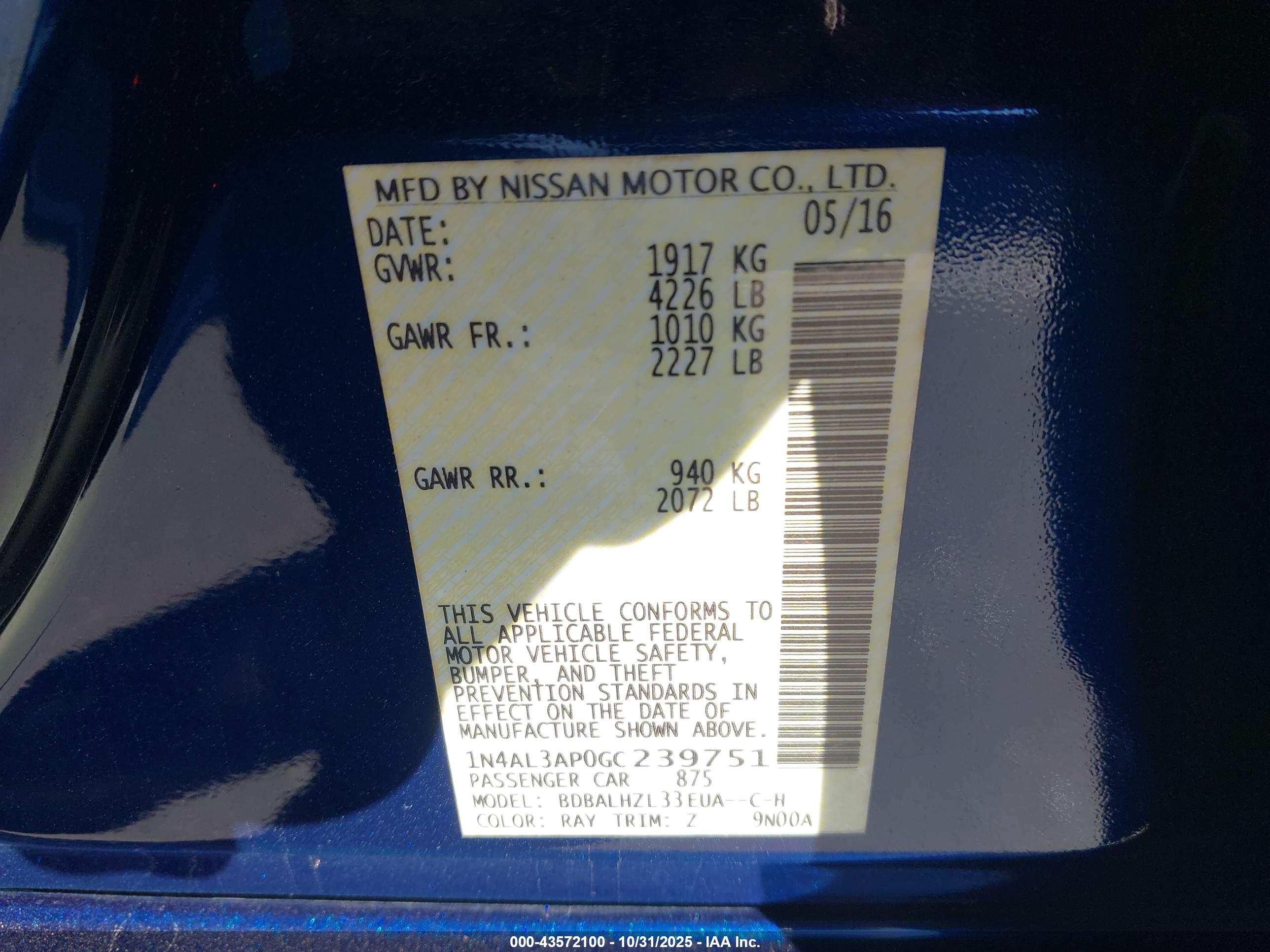 NISSAN ALTIMA image 9