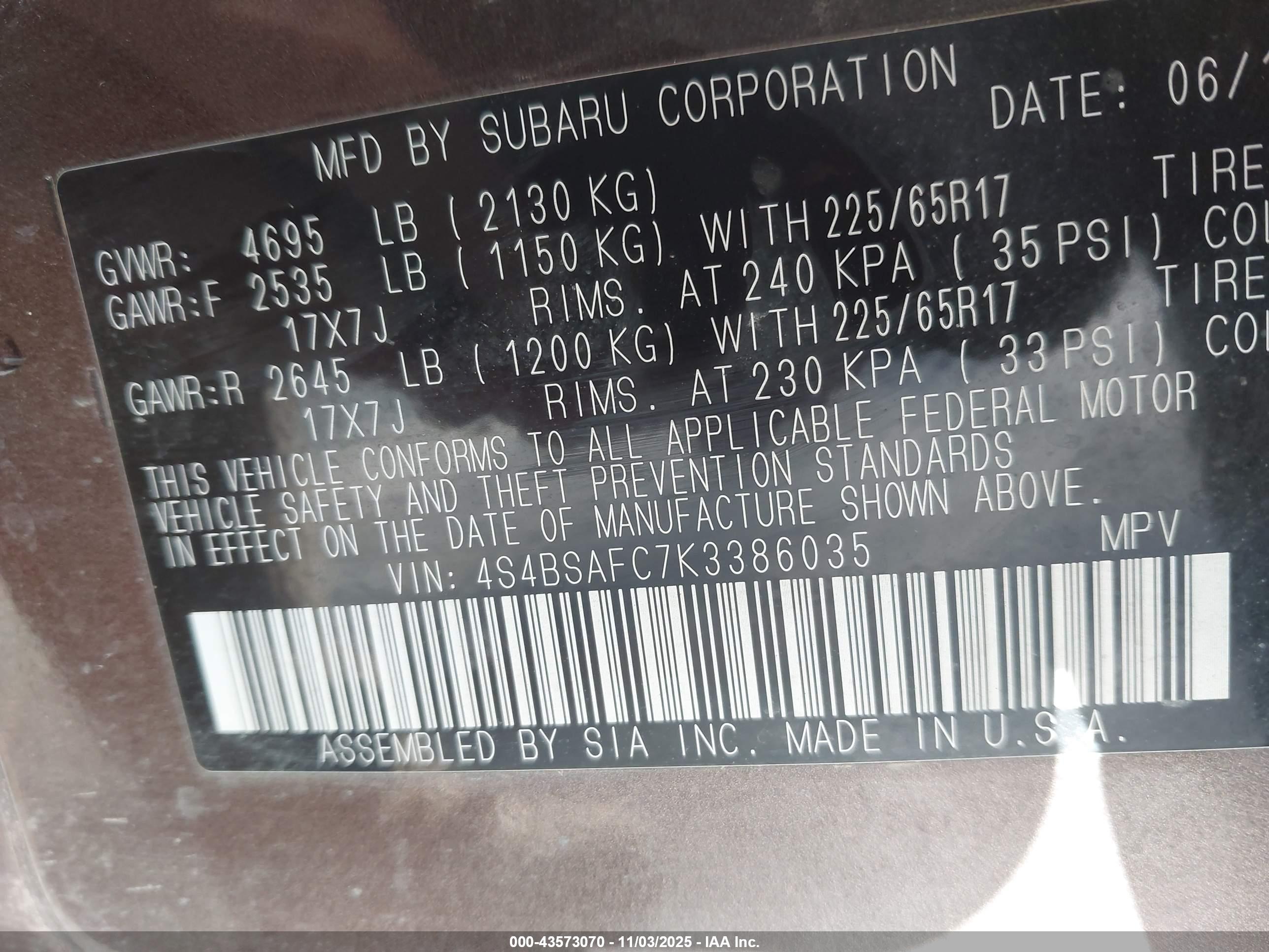 SUBARU OUTBACK image 9