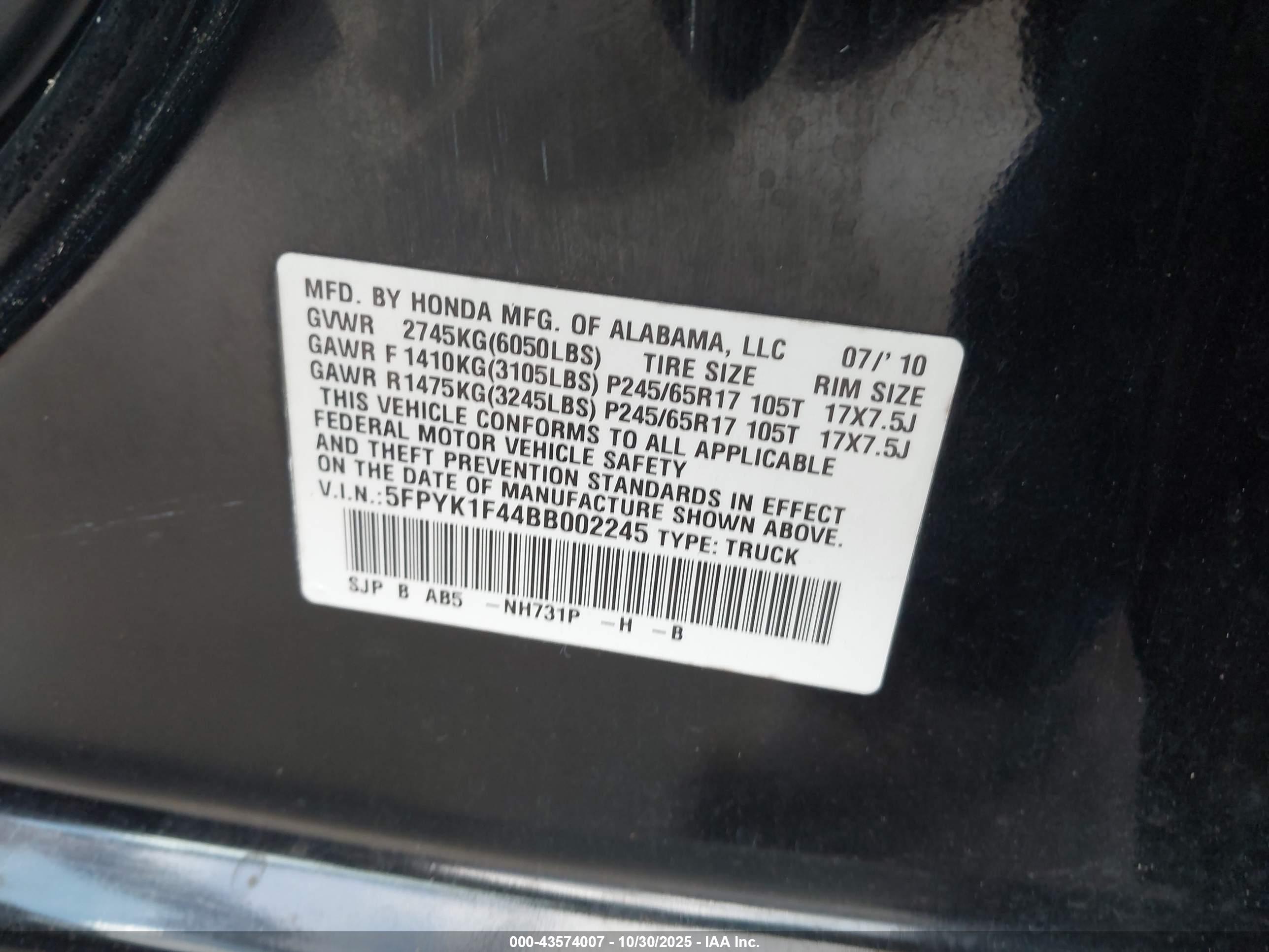 HONDA RIDGELINE image 9