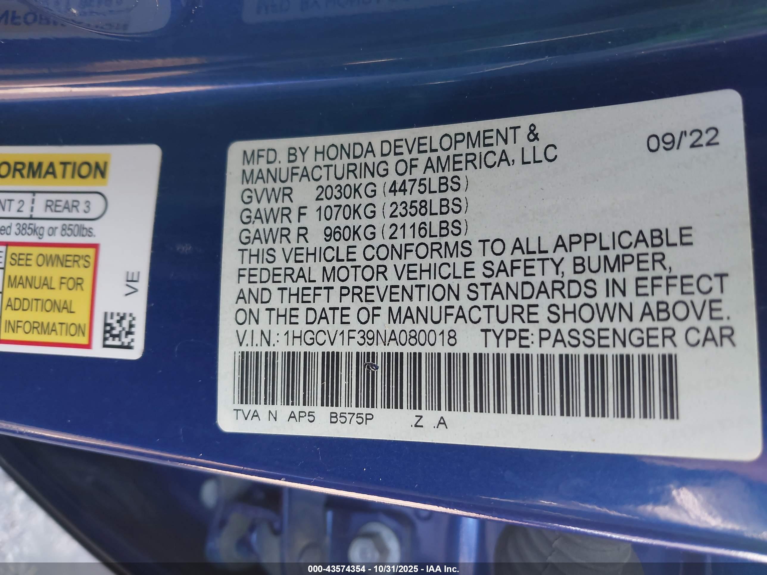 HONDA ACCORD image 9