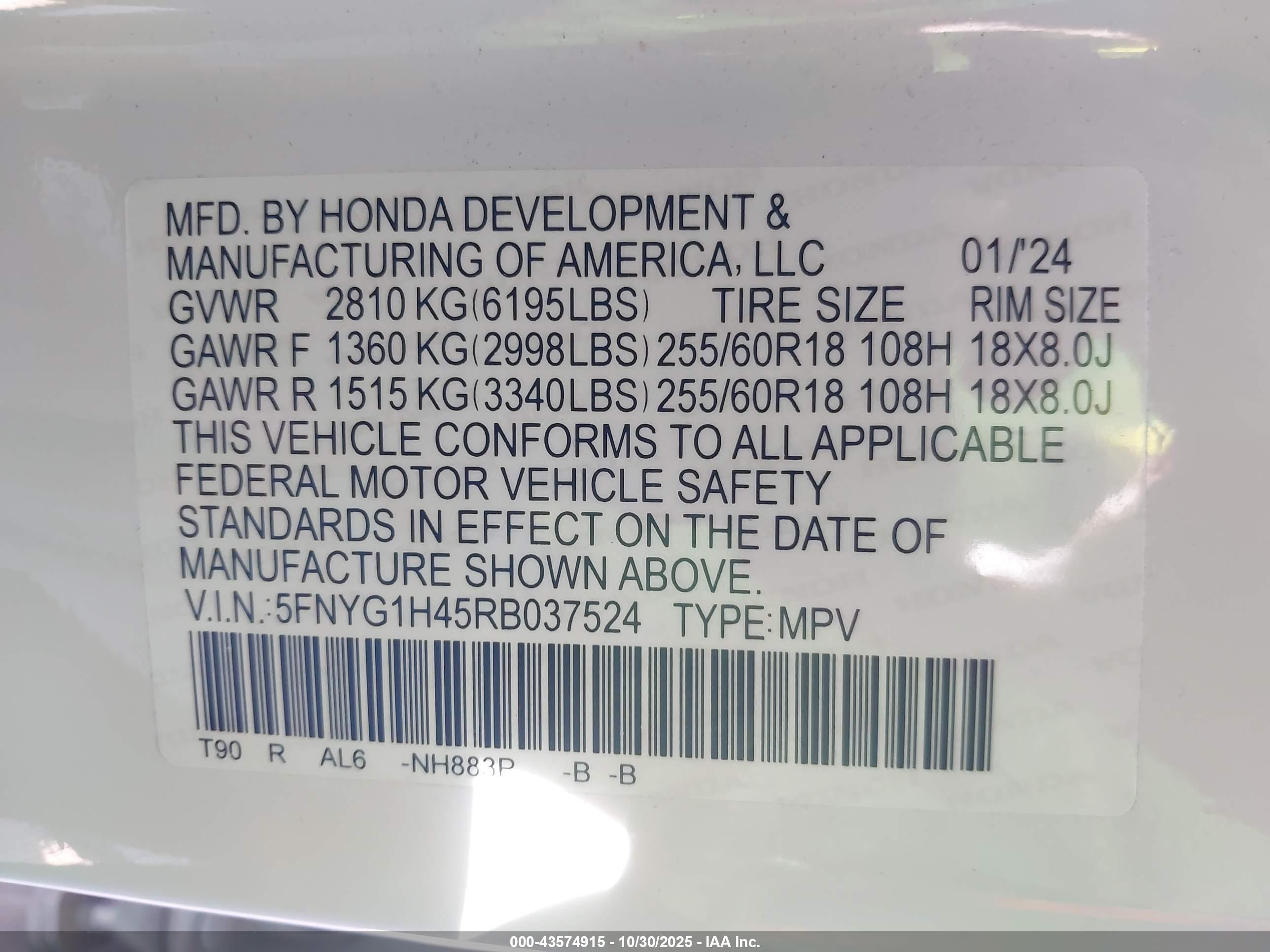 HONDA PILOT image 9