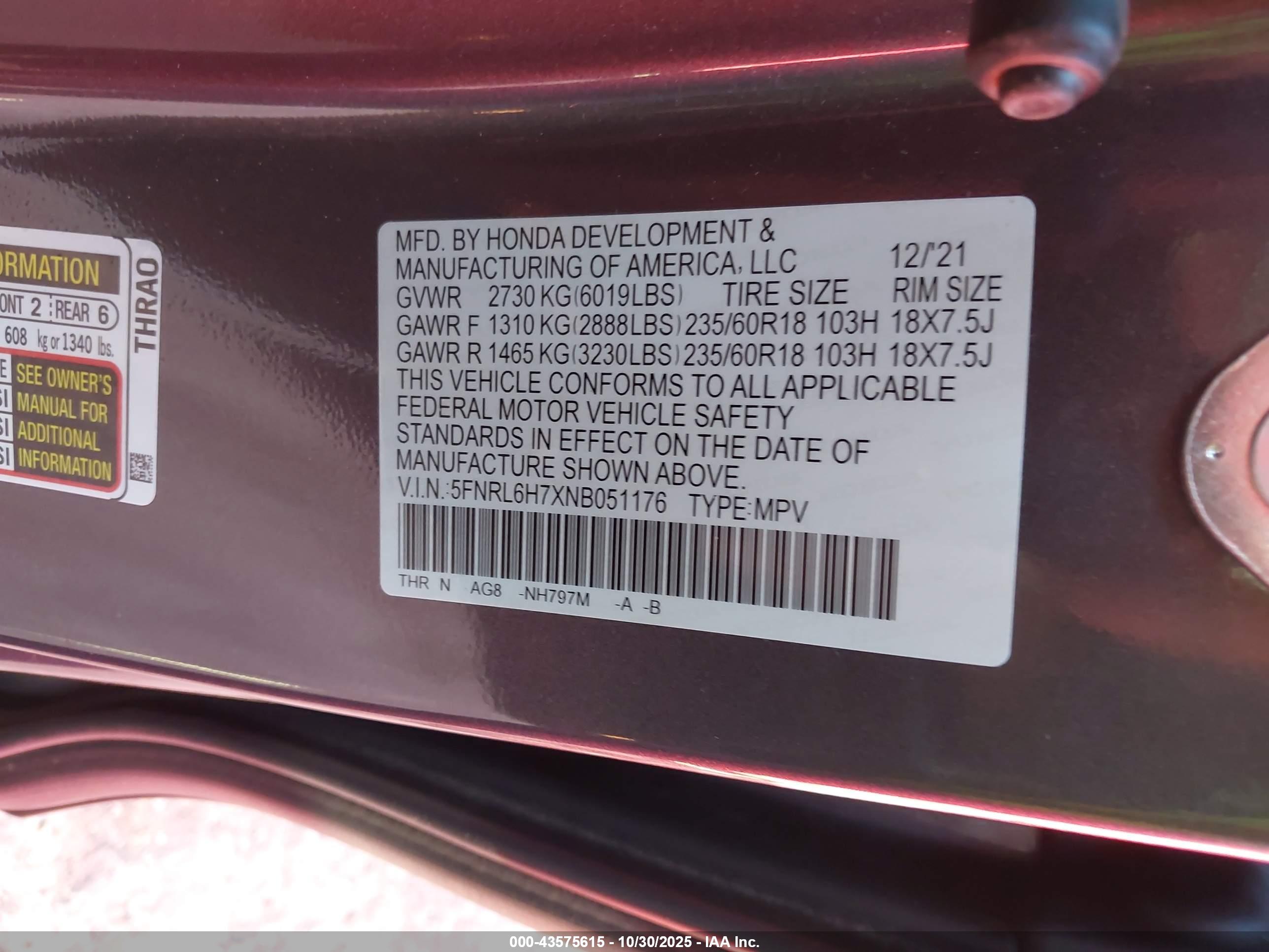 HONDA ODYSSEY image 9