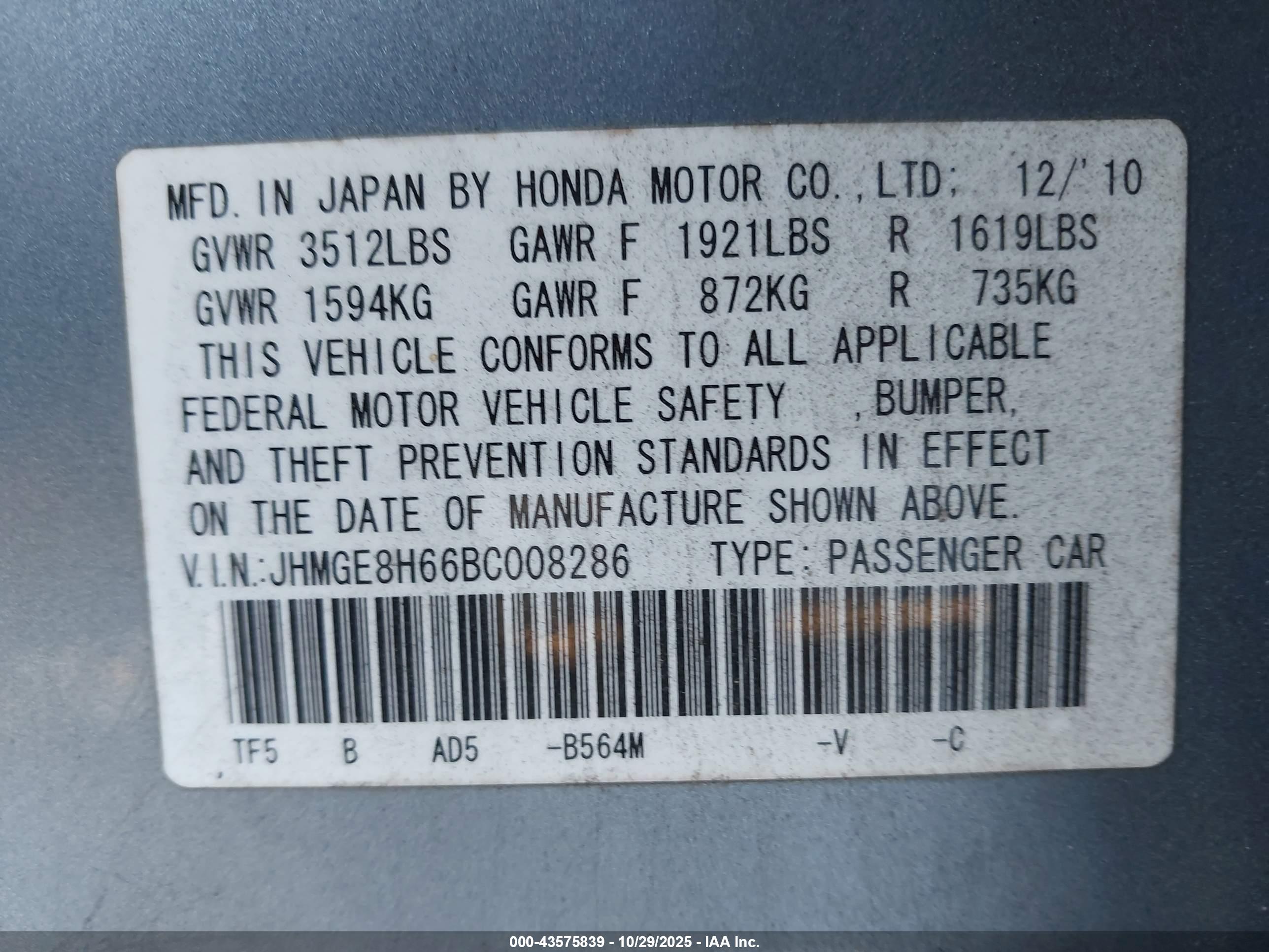 HONDA FIT image 9