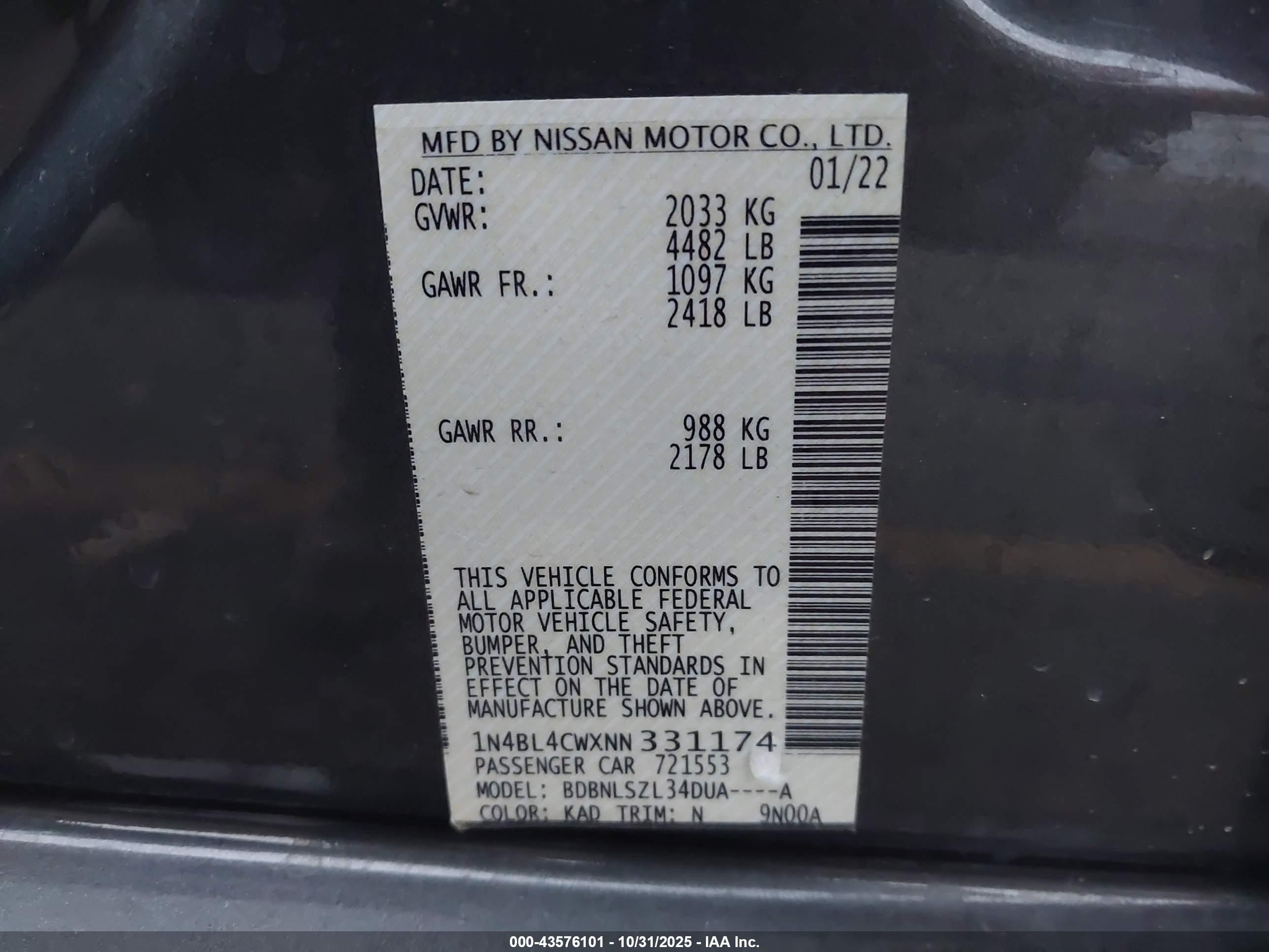 NISSAN ALTIMA image 9