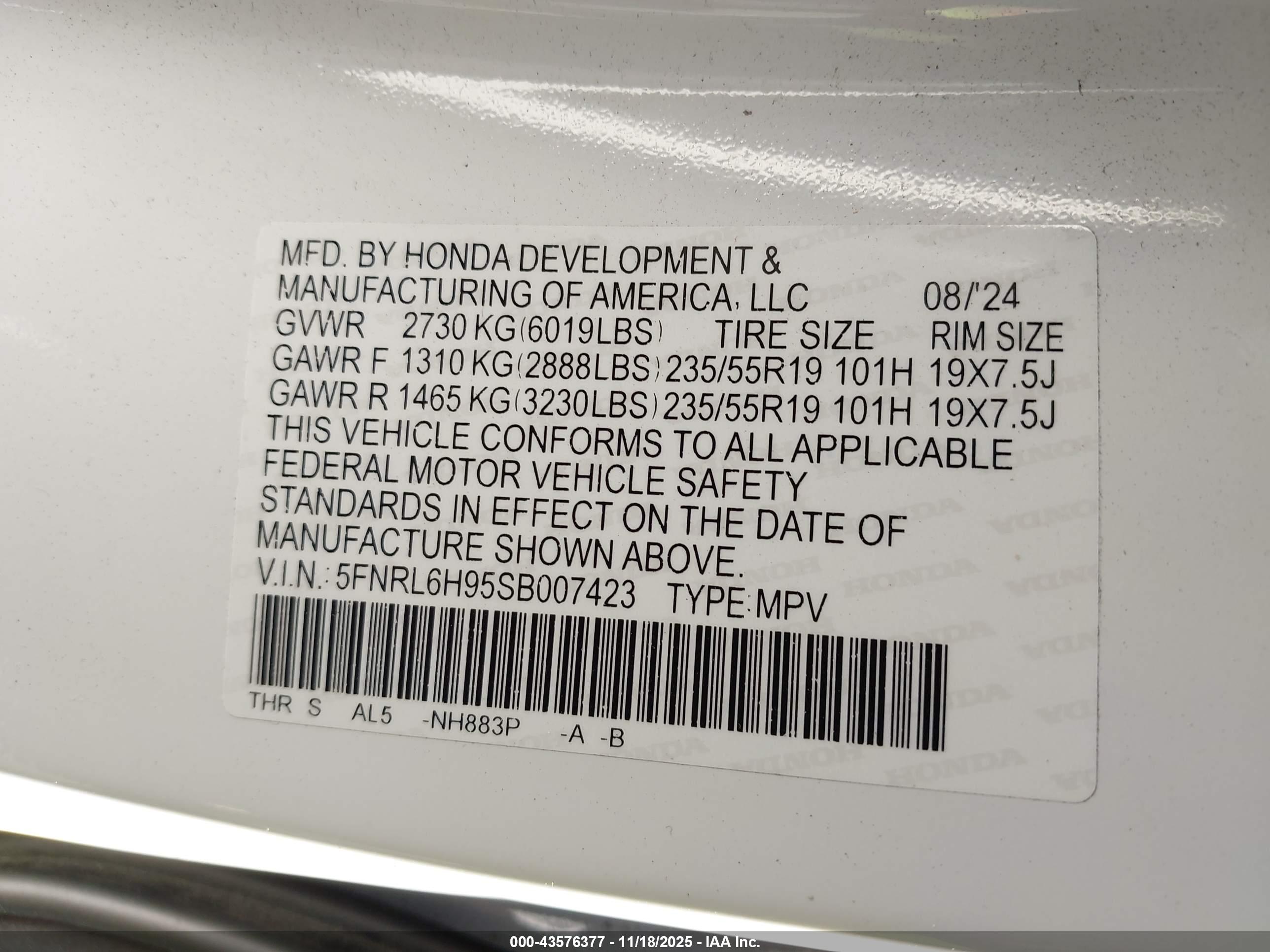HONDA ODYSSEY image 9