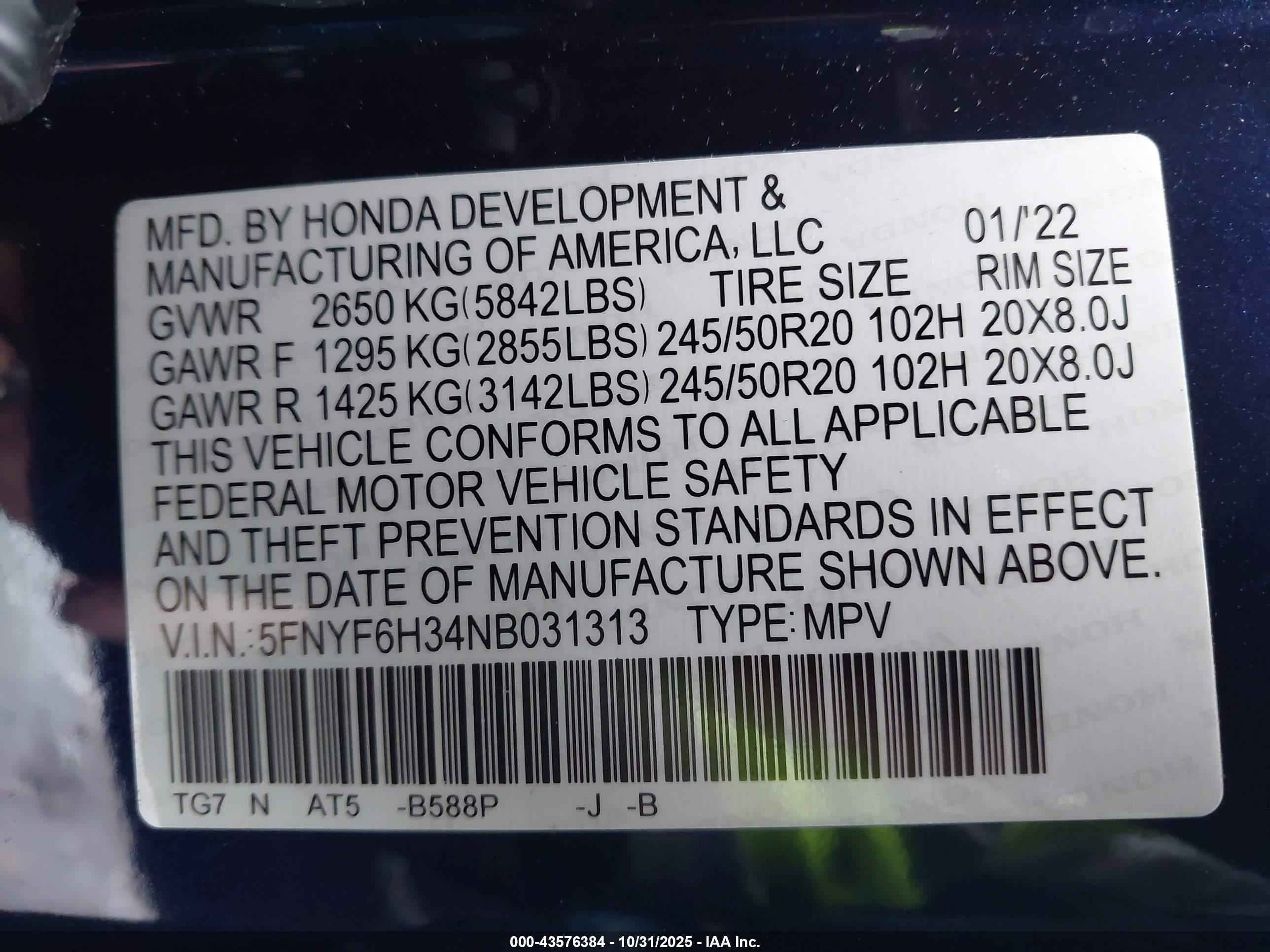 HONDA PILOT image 9