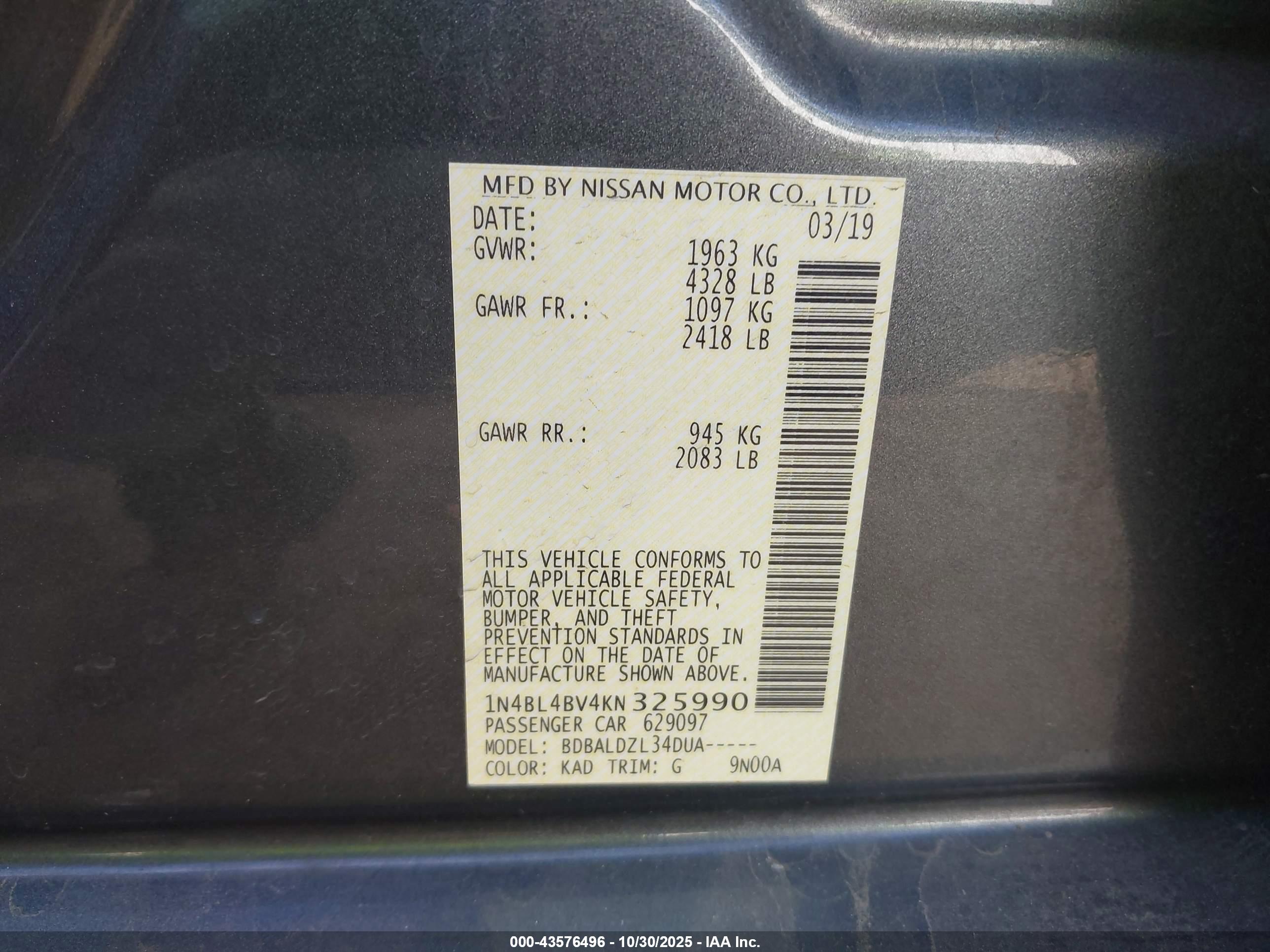 NISSAN ALTIMA image 9