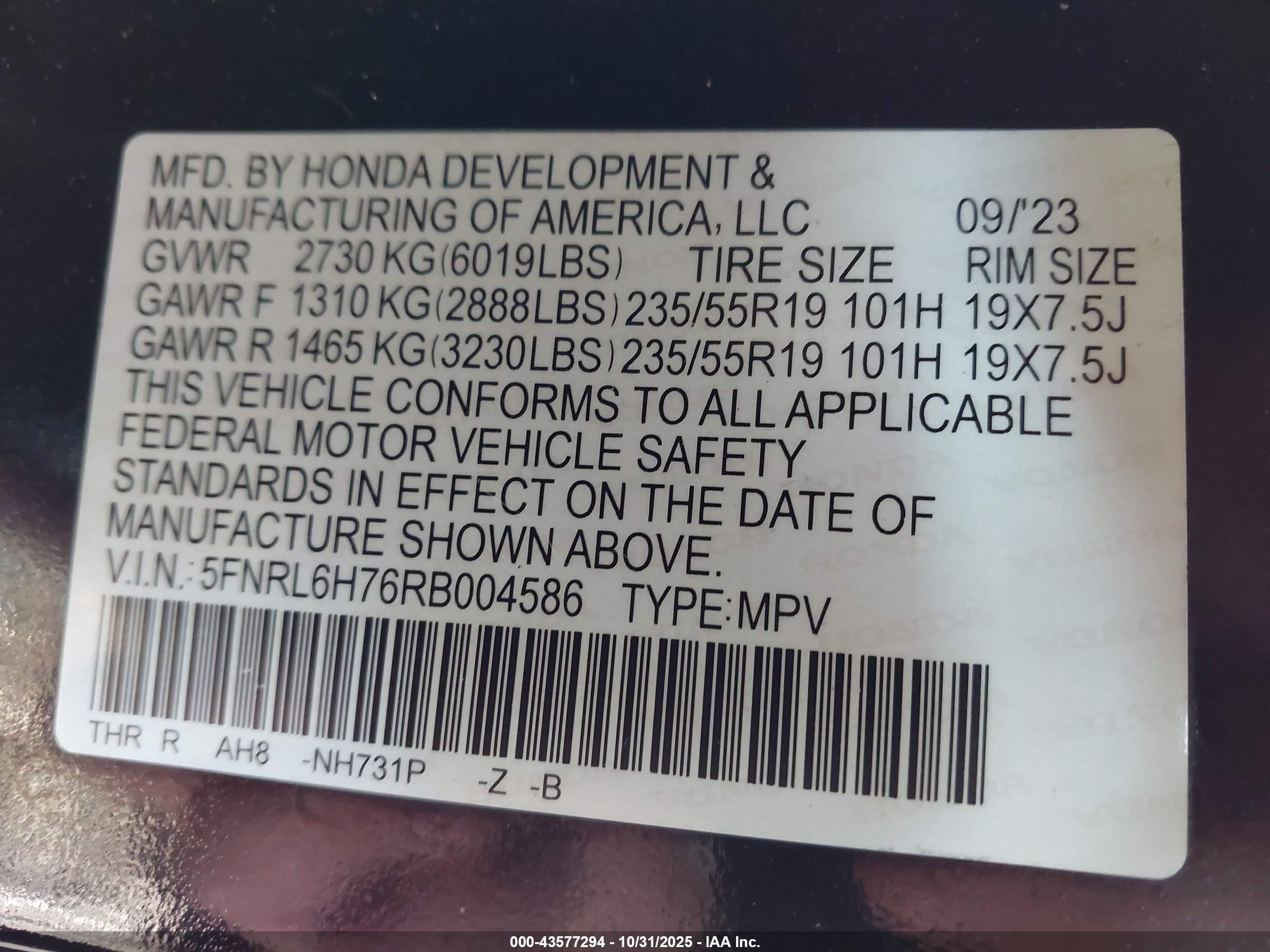HONDA ODYSSEY image 9