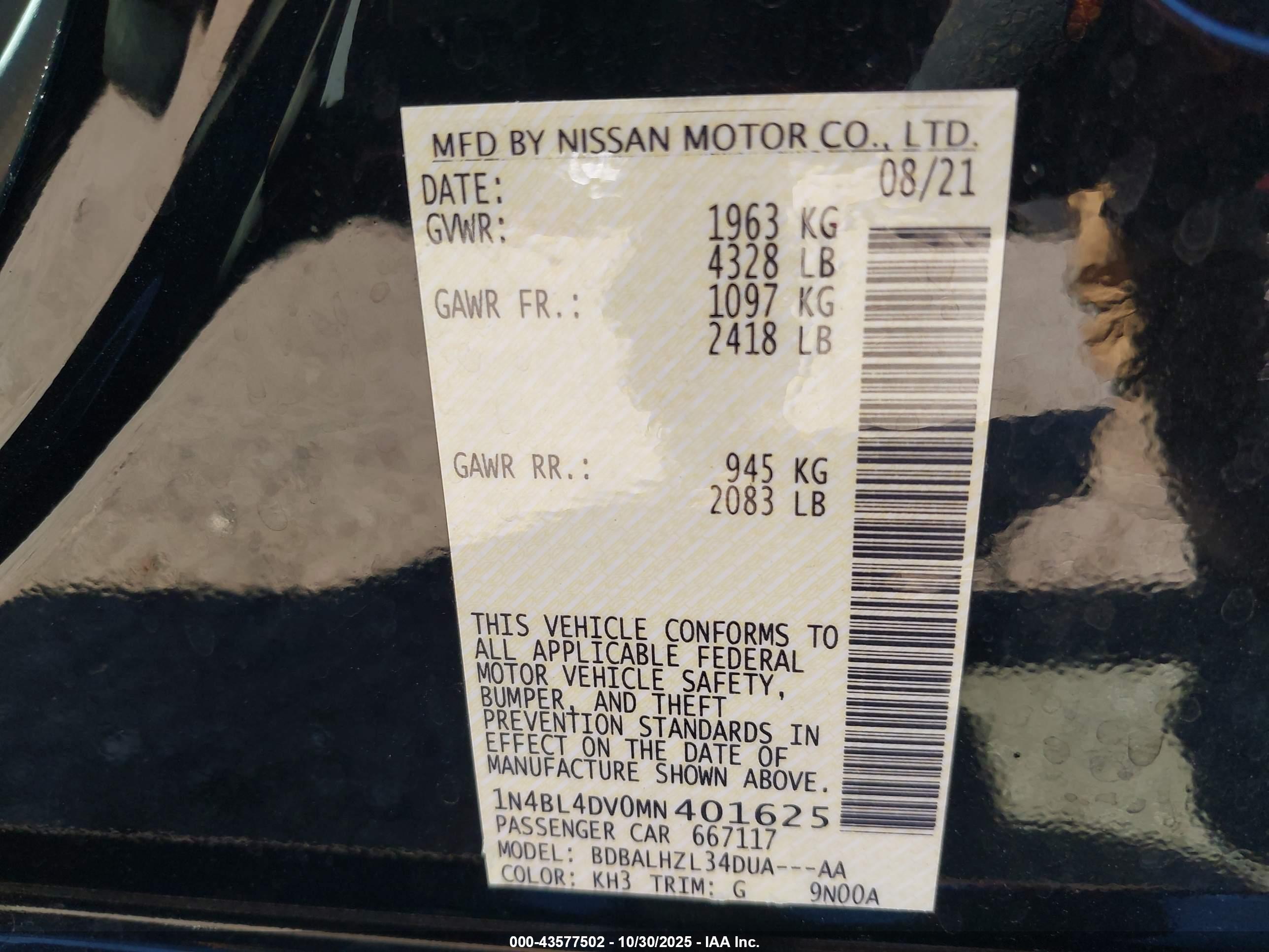 NISSAN ALTIMA image 9