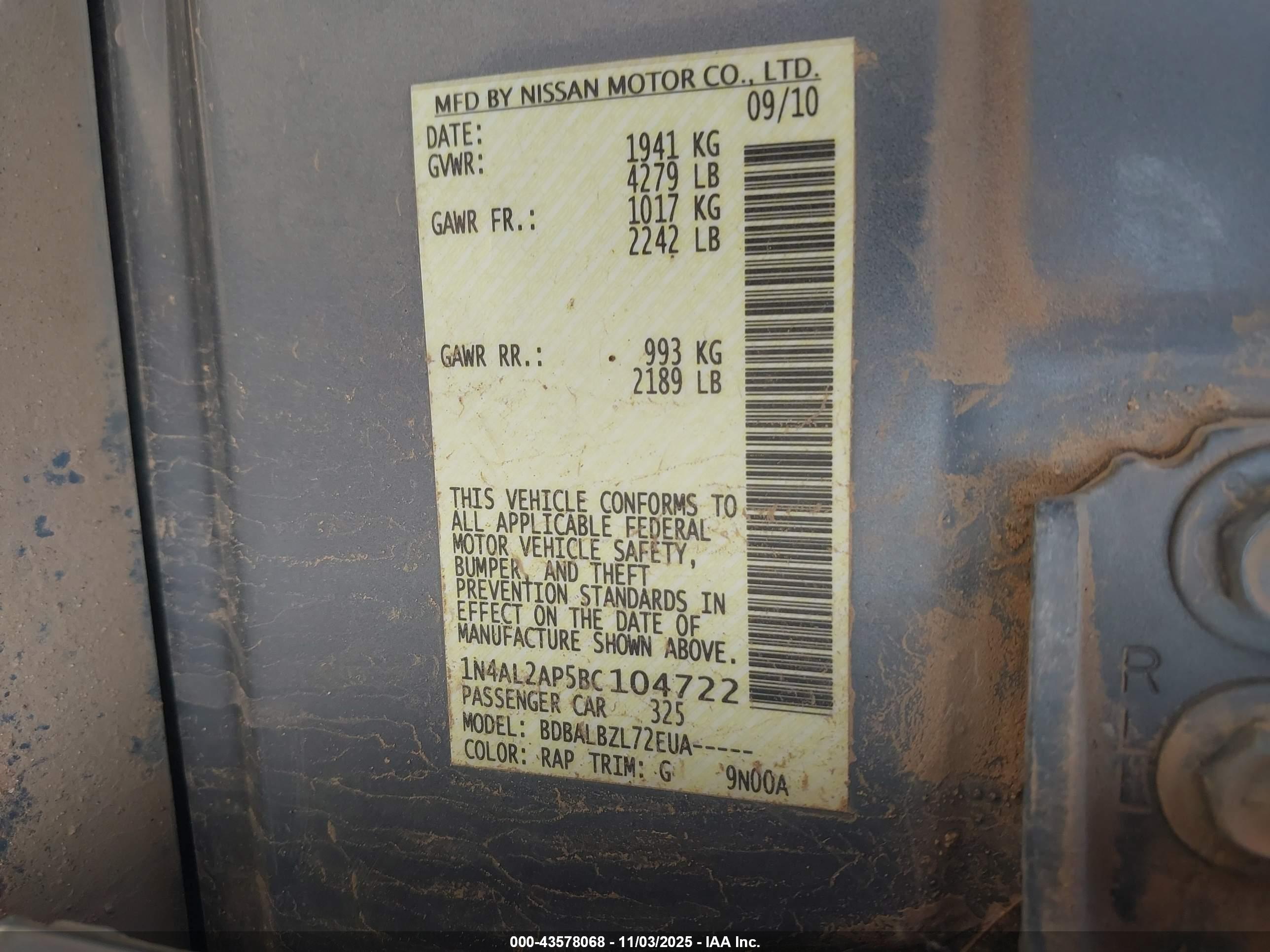 NISSAN ALTIMA image 9
