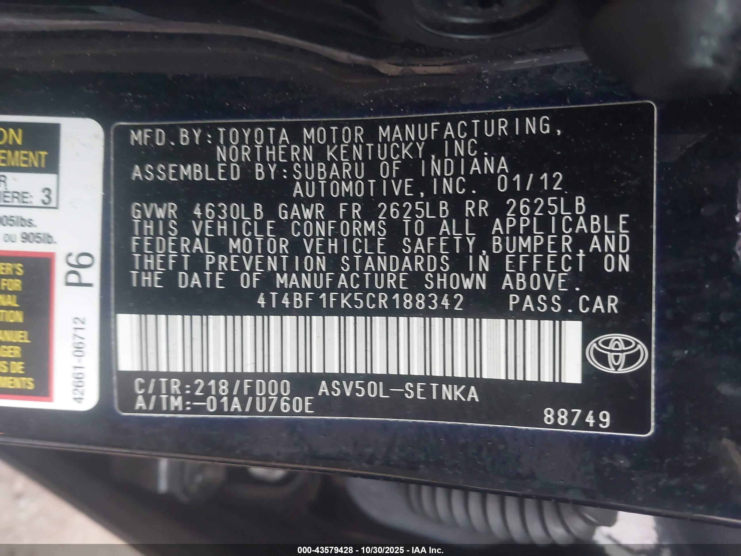 TOYOTA CAMRY image 9