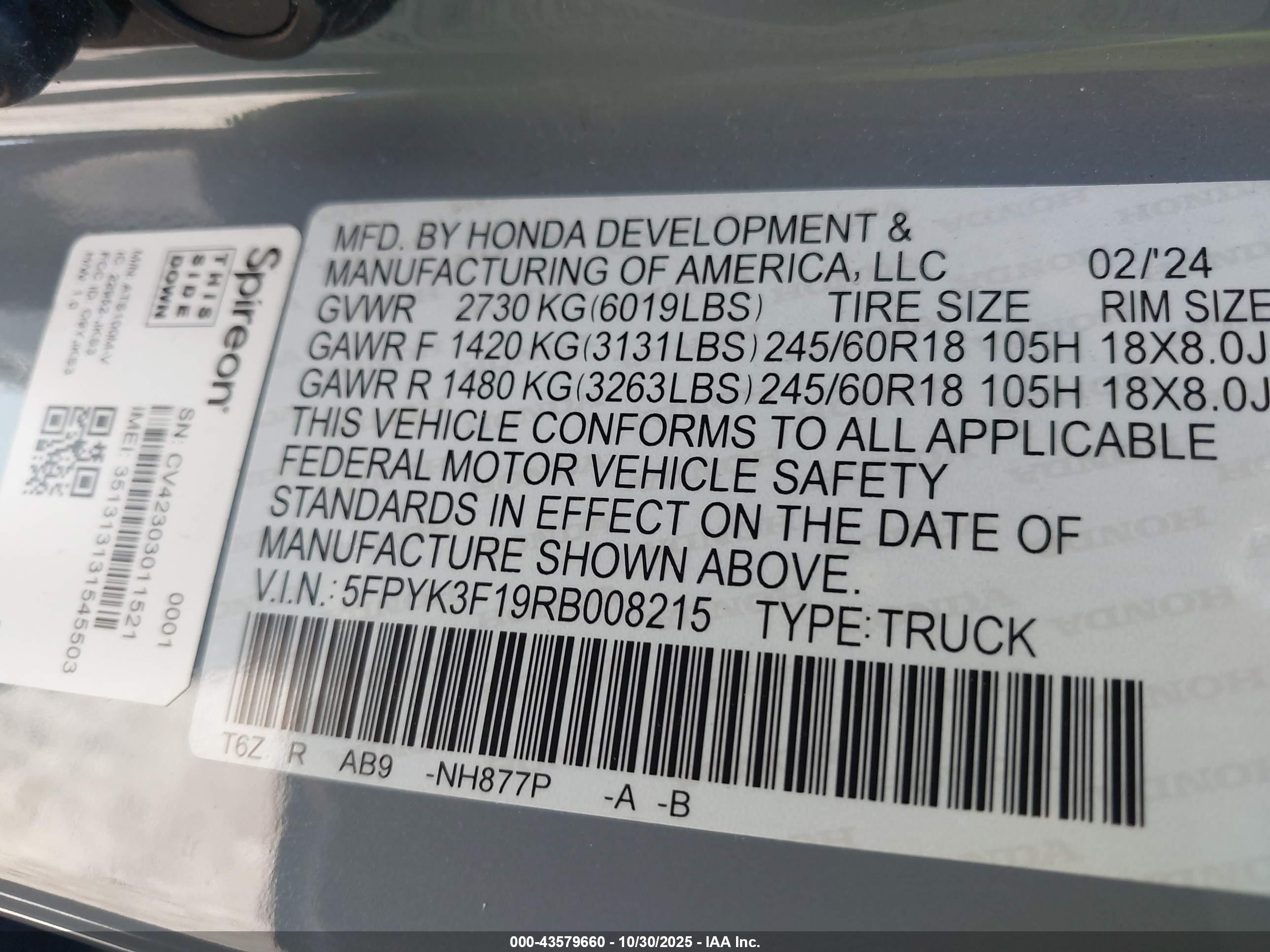 HONDA RIDGELINE image 9