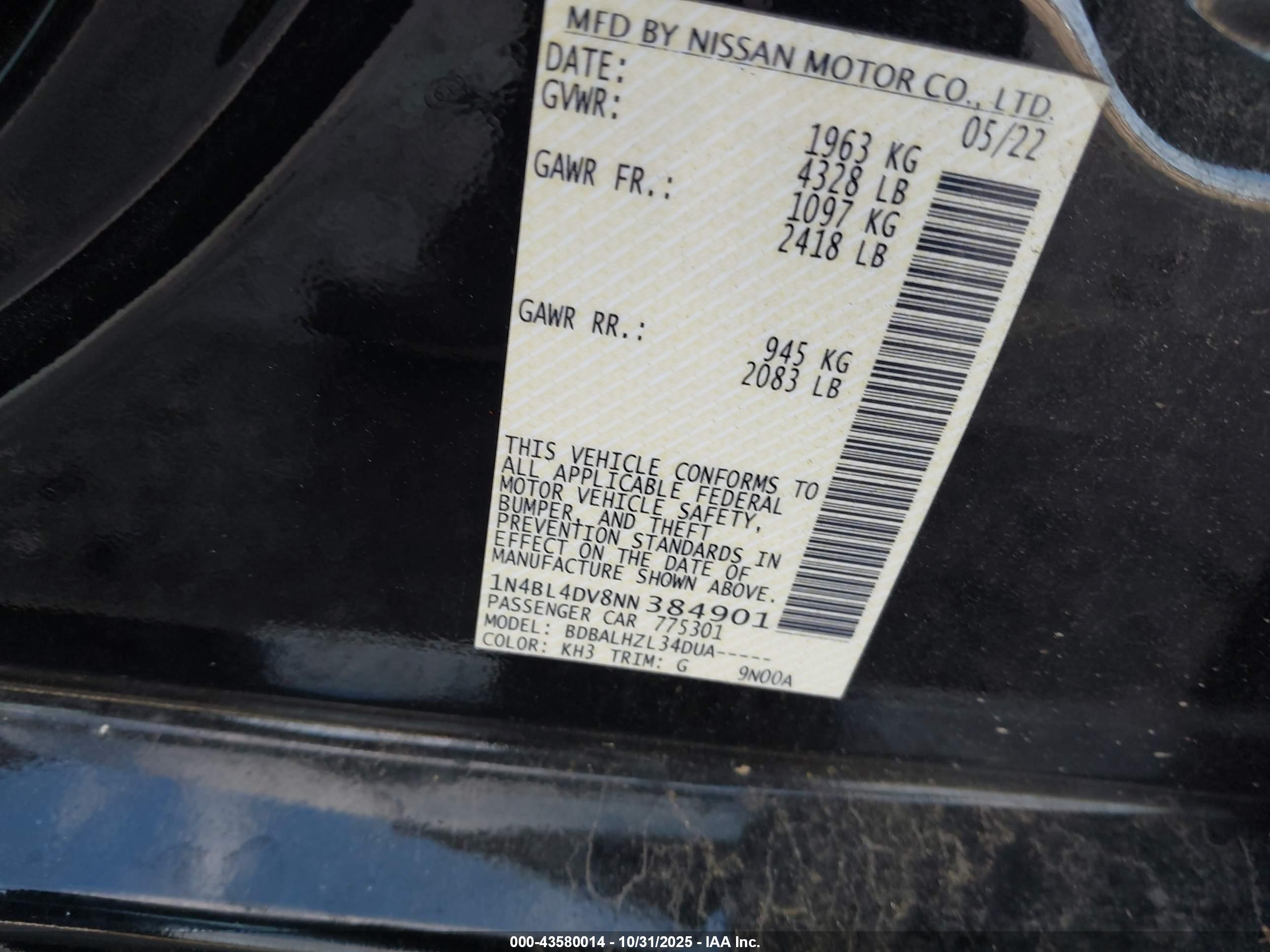 NISSAN ALTIMA image 9