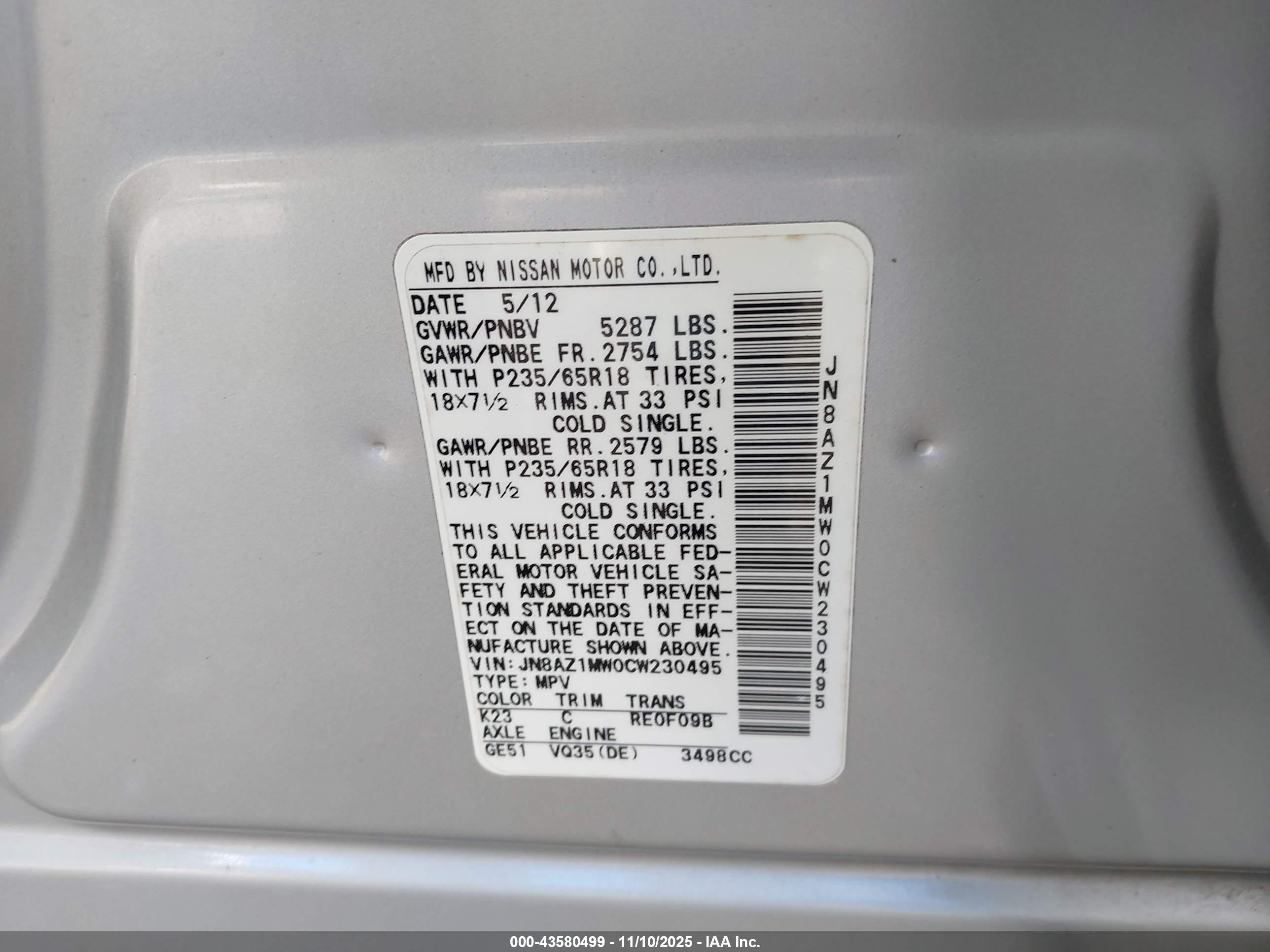 NISSAN MURANO image 9
