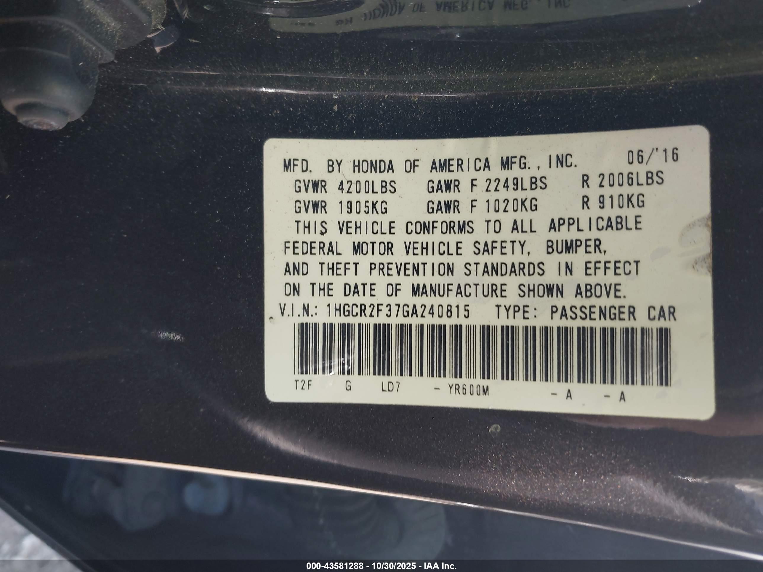 HONDA ACCORD image 9