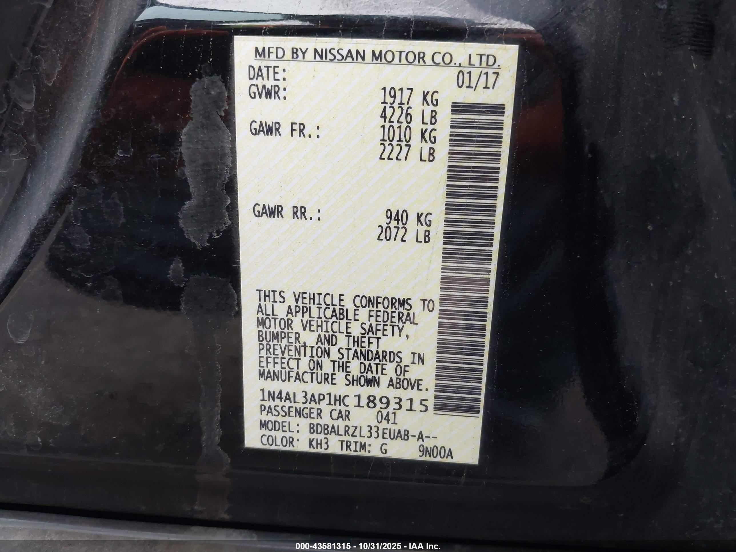 NISSAN ALTIMA image 9