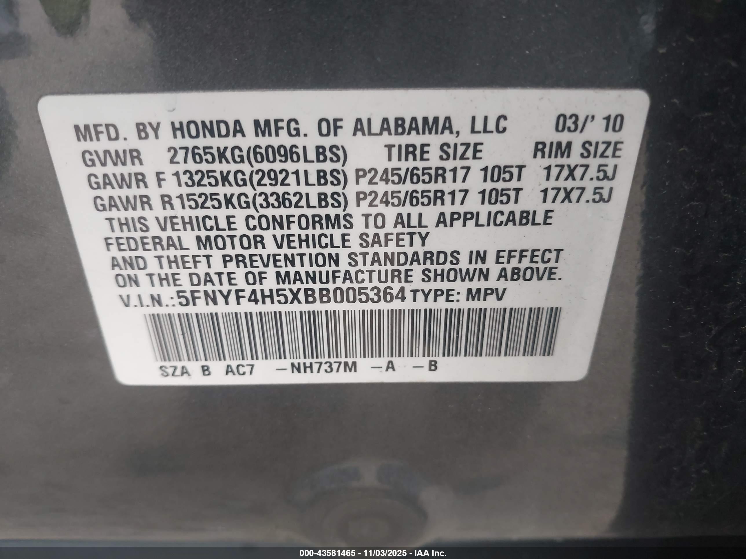 HONDA PILOT image 9