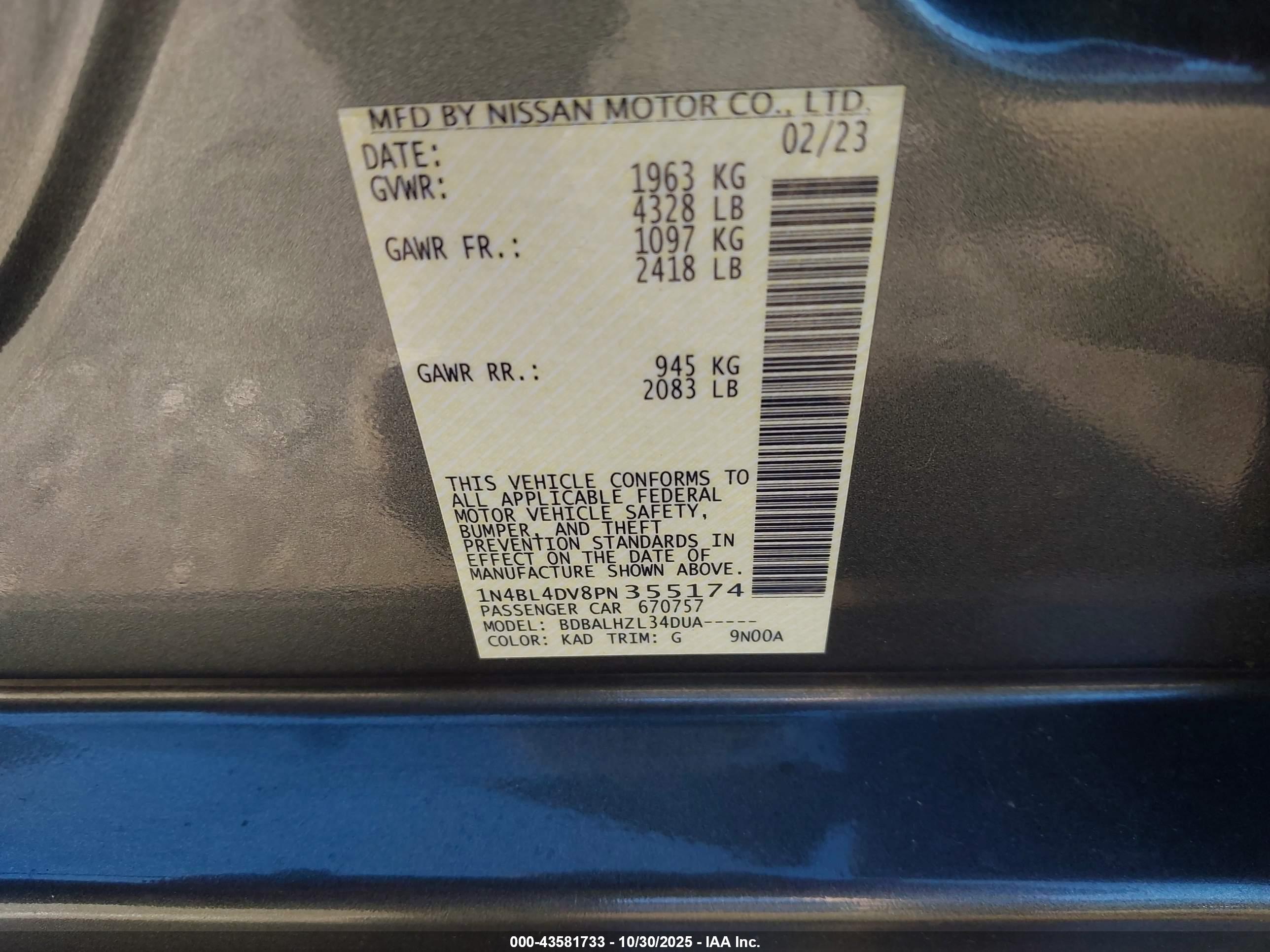 NISSAN ALTIMA image 9