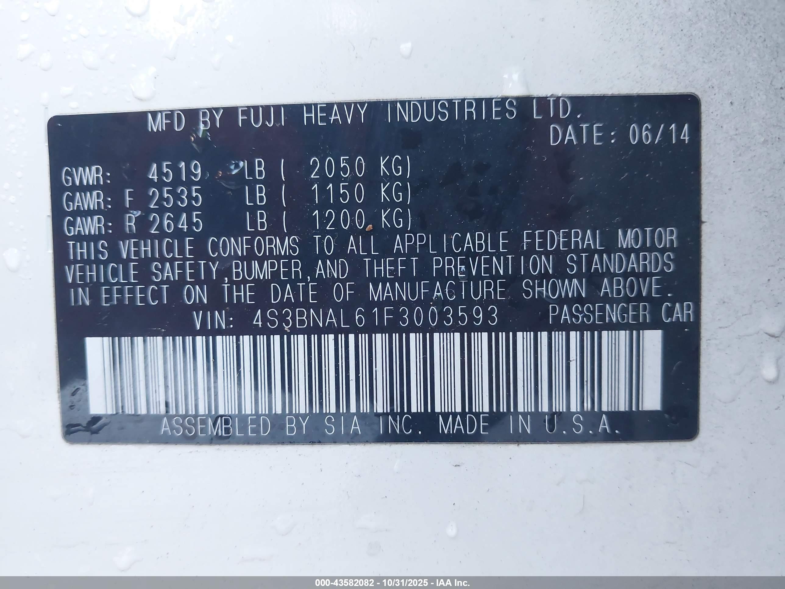 SUBARU LEGACY image 9