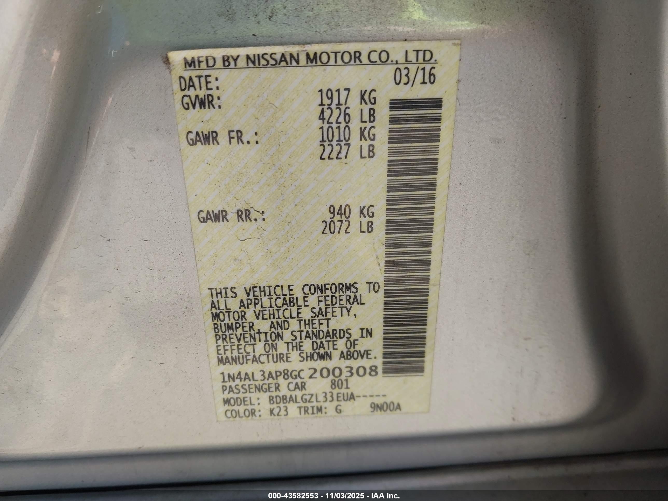 NISSAN ALTIMA image 9