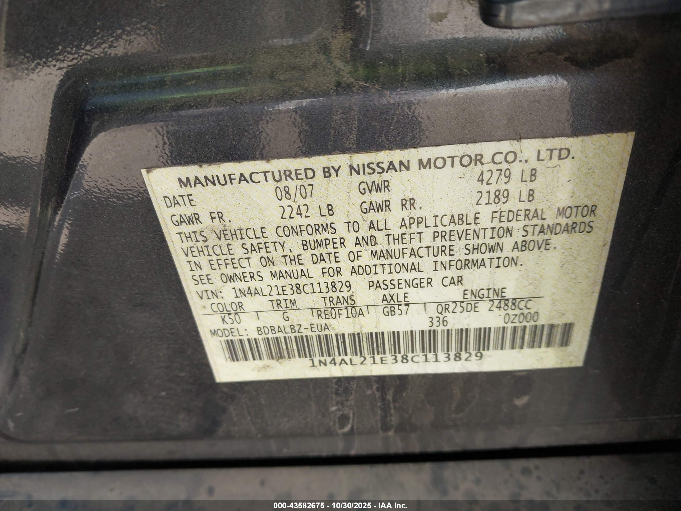 NISSAN ALTIMA image 9
