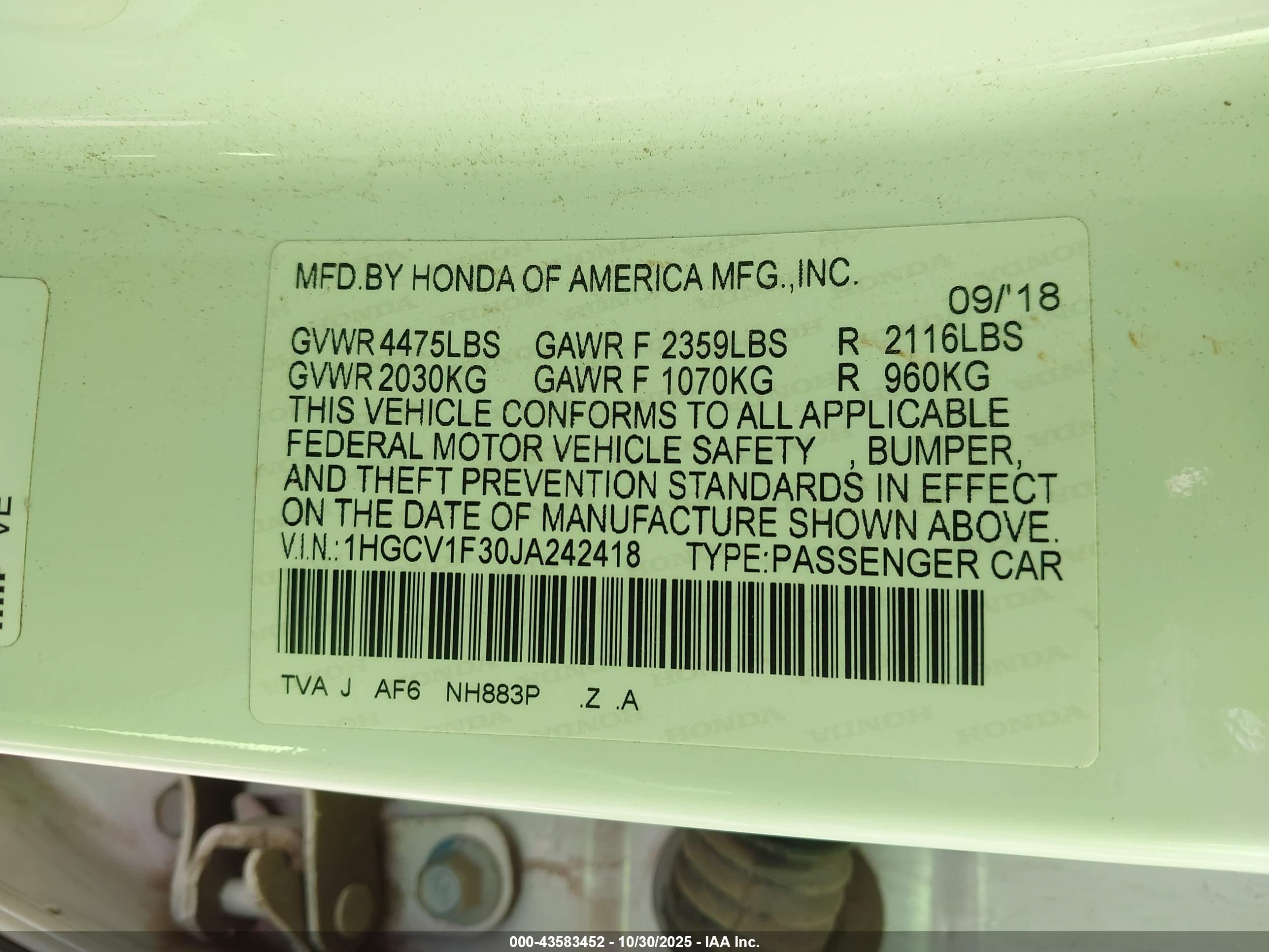 HONDA ACCORD image 9