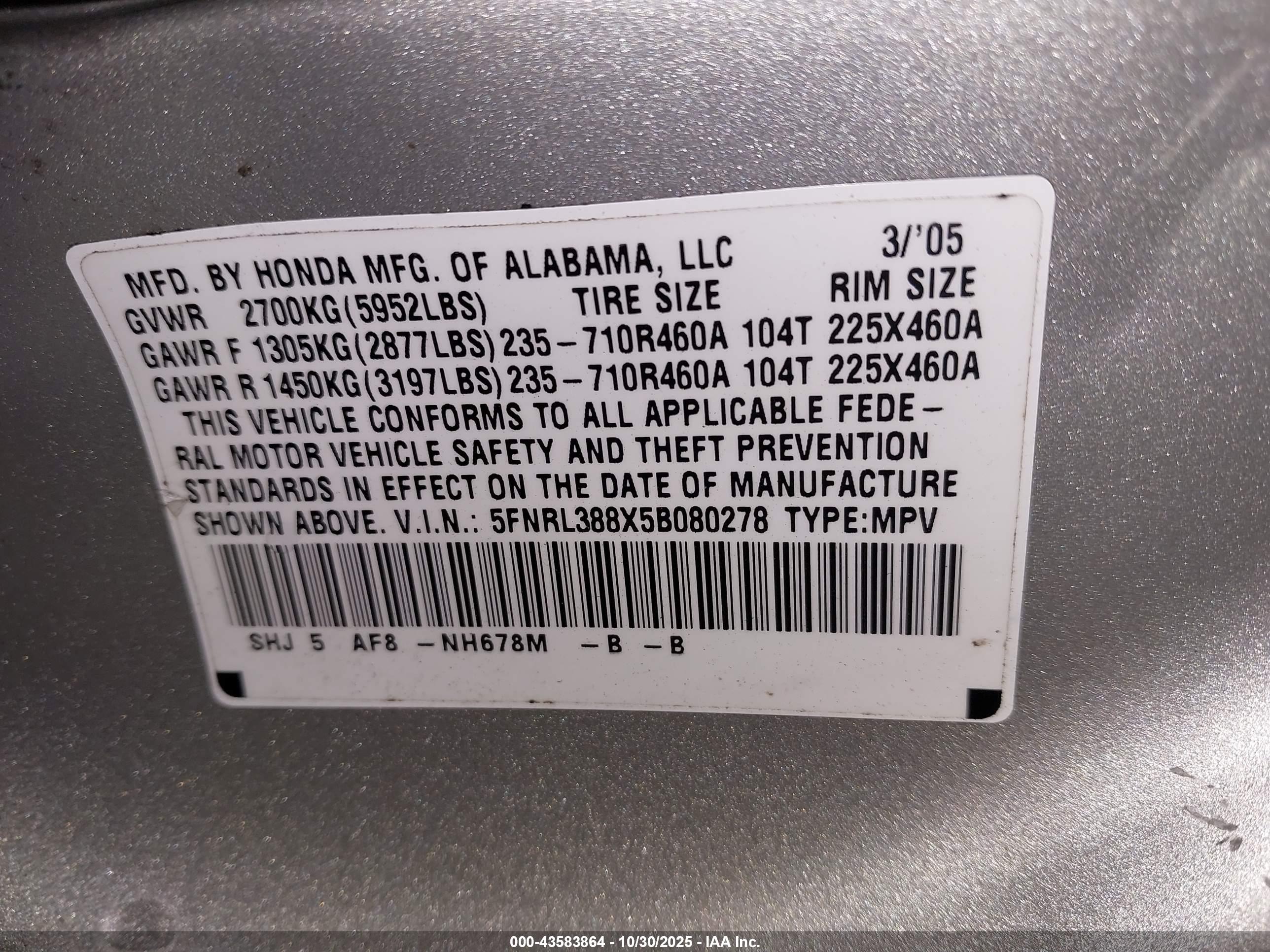 HONDA ODYSSEY image 9