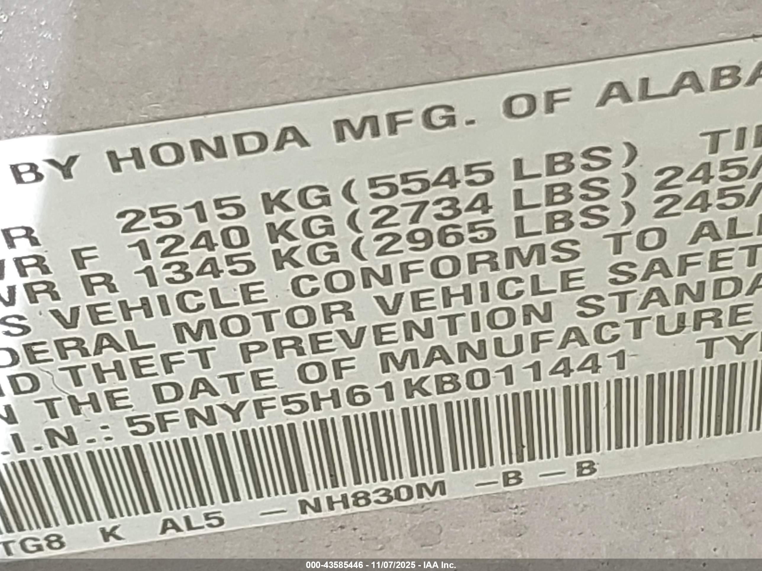 HONDA PILOT image 9