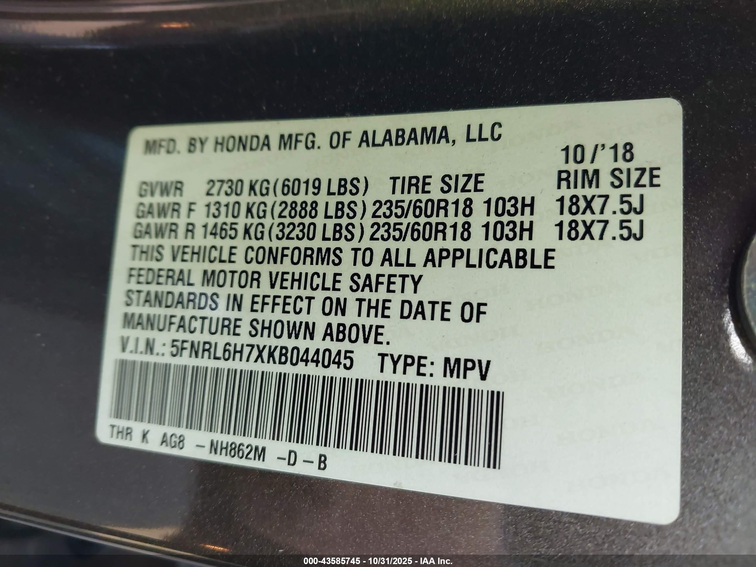 HONDA ODYSSEY image 9