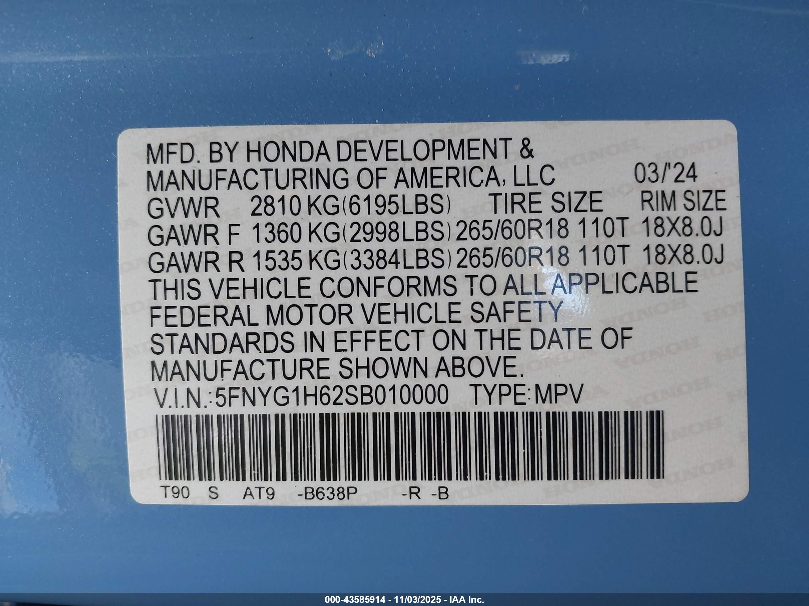 HONDA PILOT image 9
