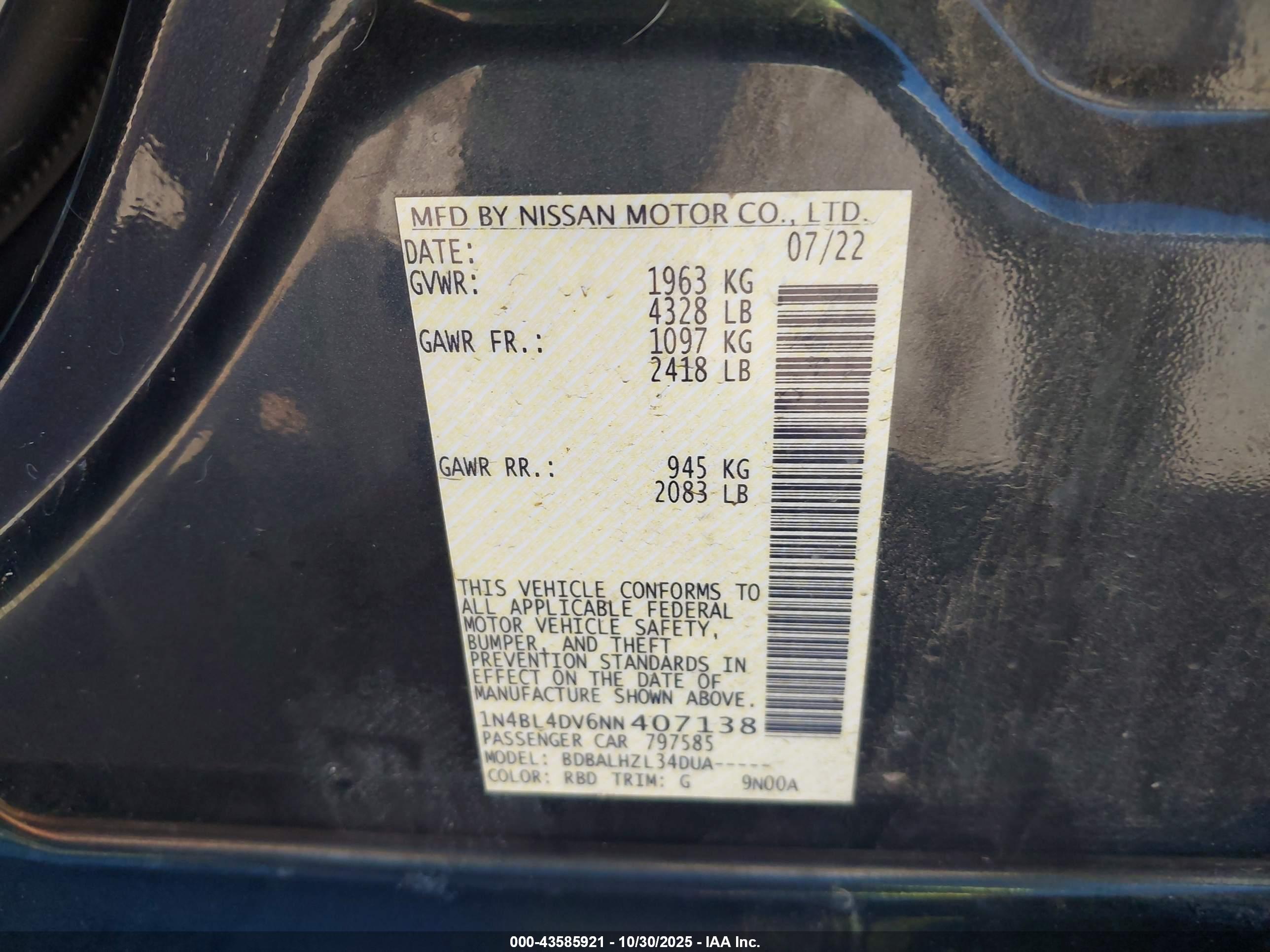 NISSAN ALTIMA image 9