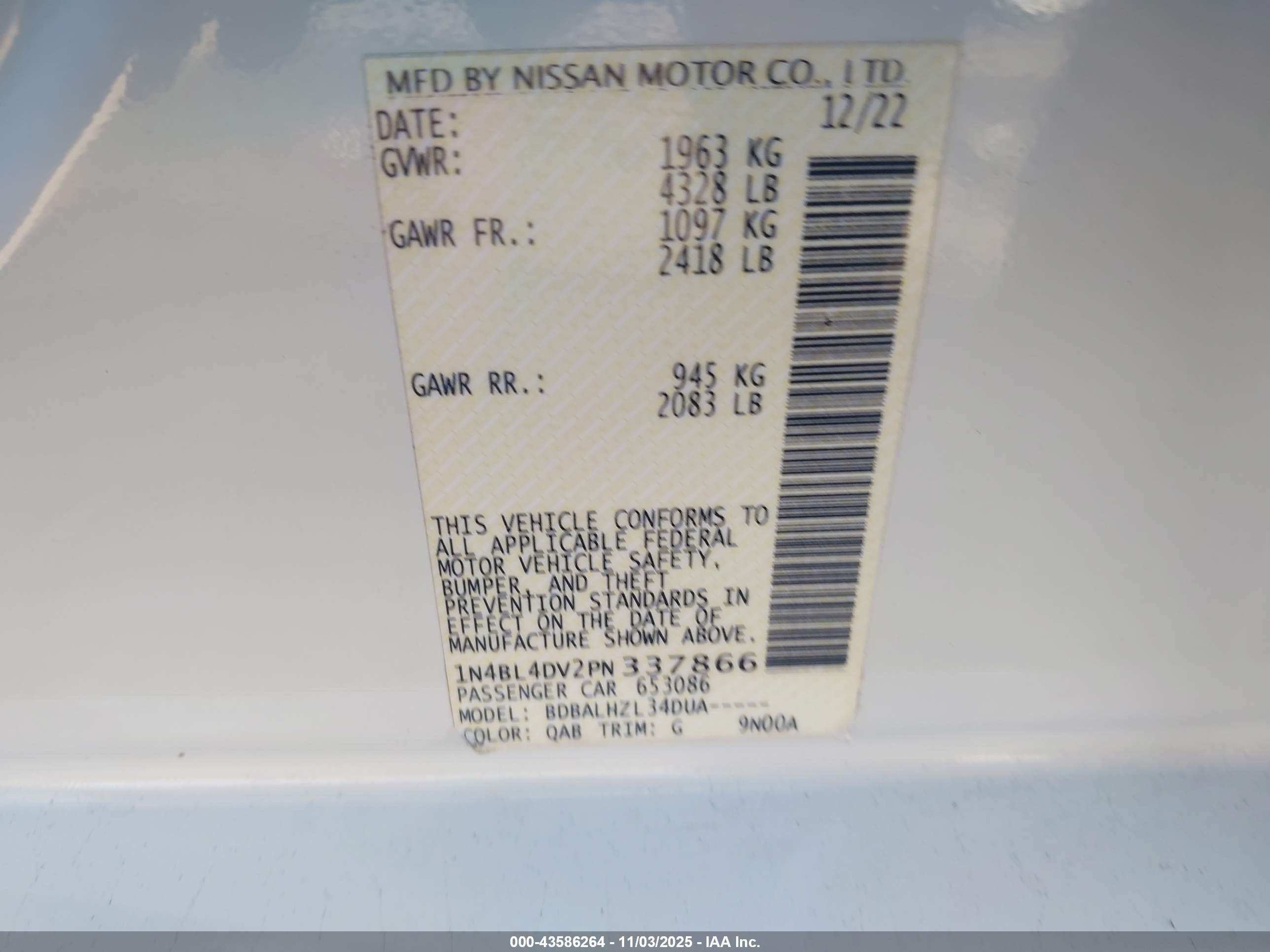 NISSAN ALTIMA image 9