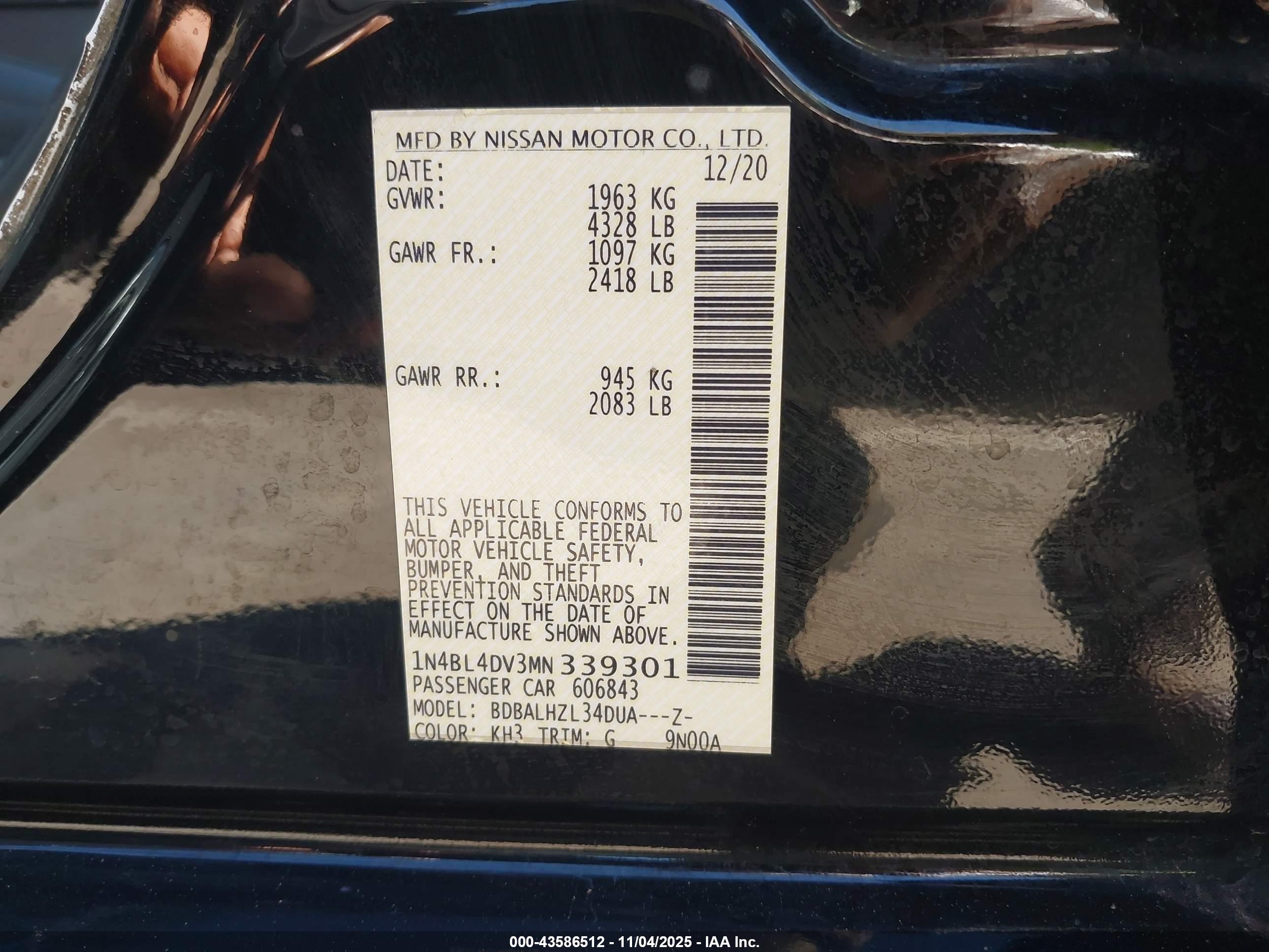NISSAN ALTIMA image 9