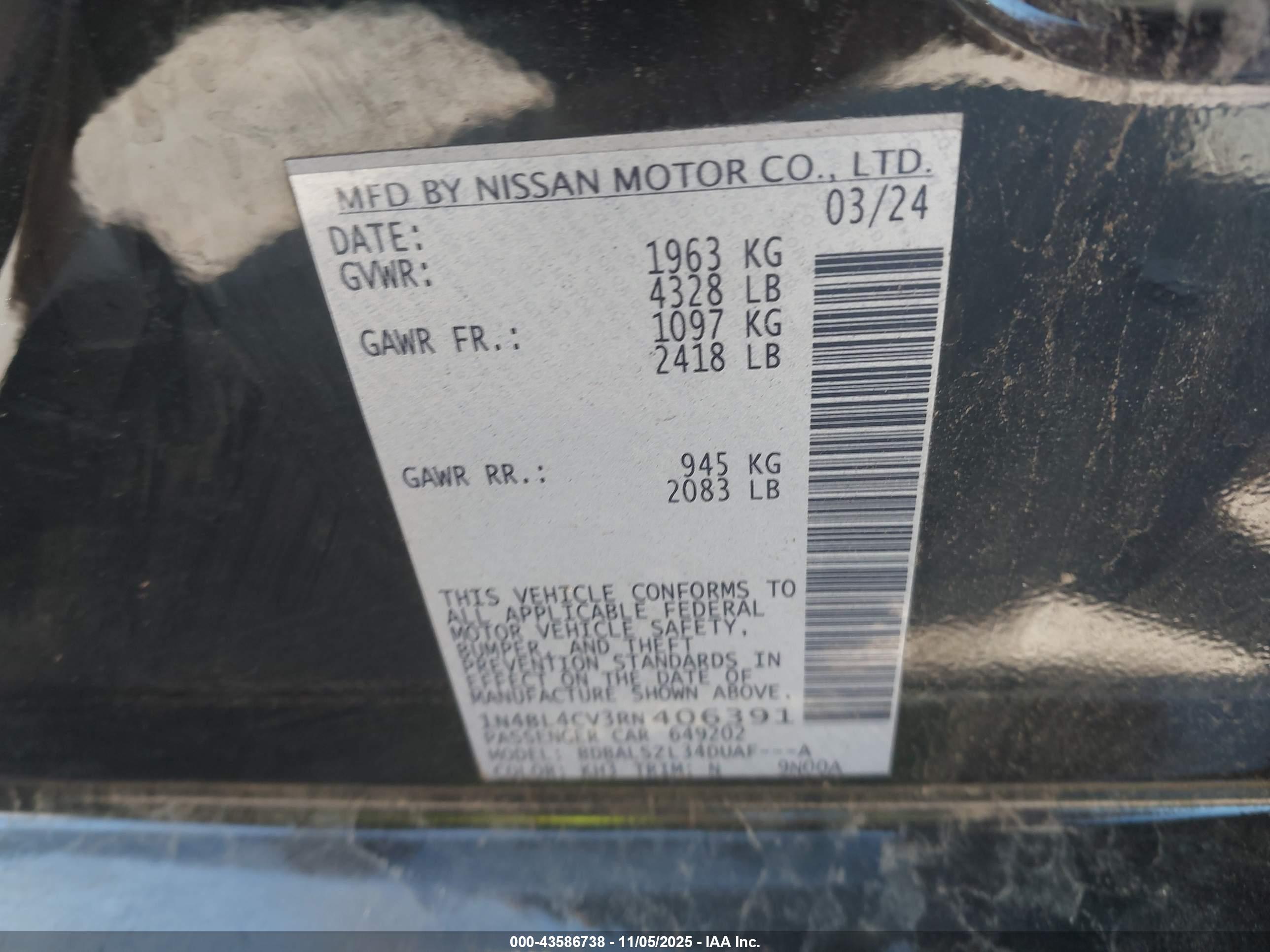 NISSAN ALTIMA image 9