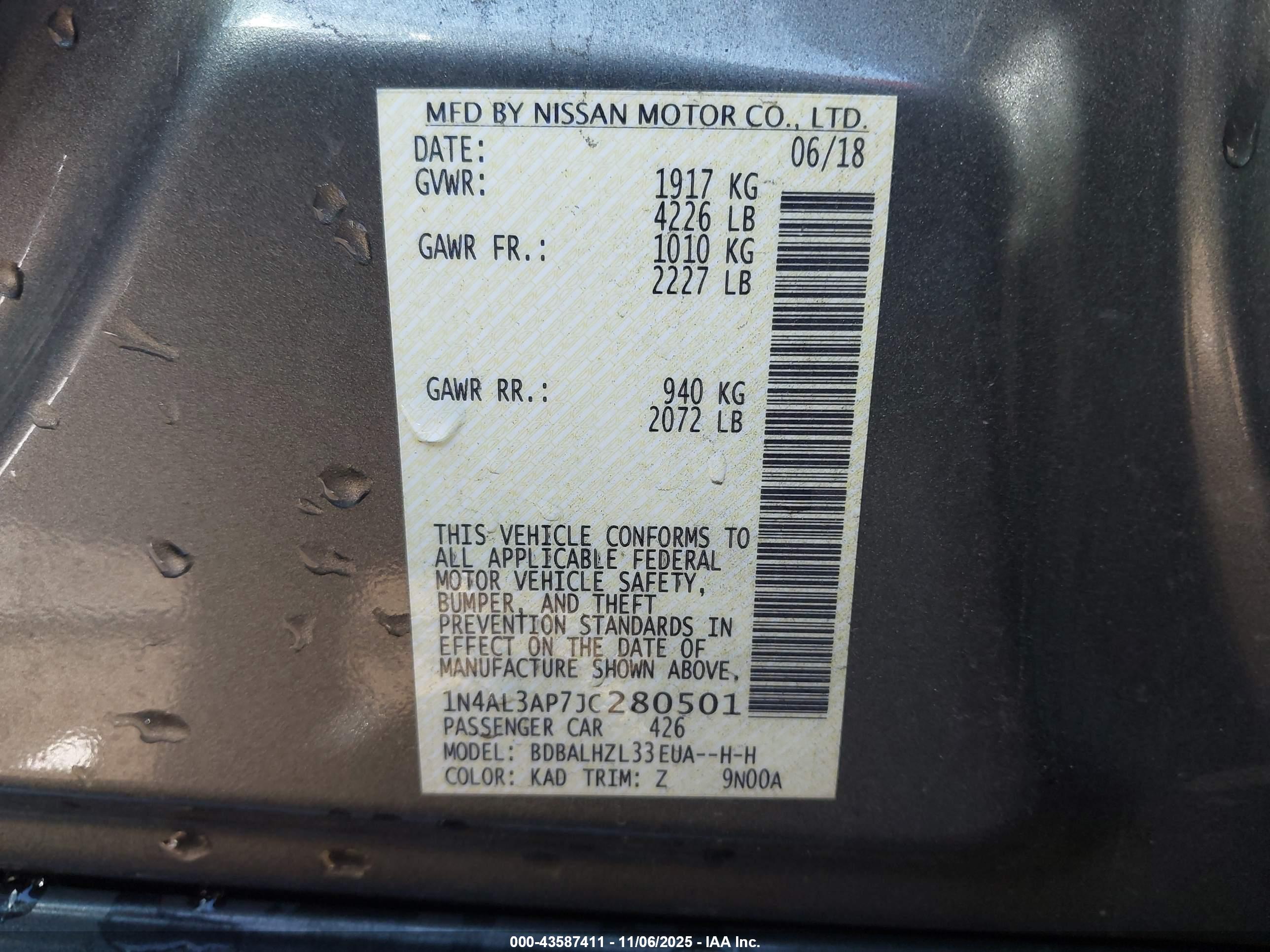 NISSAN ALTIMA image 9