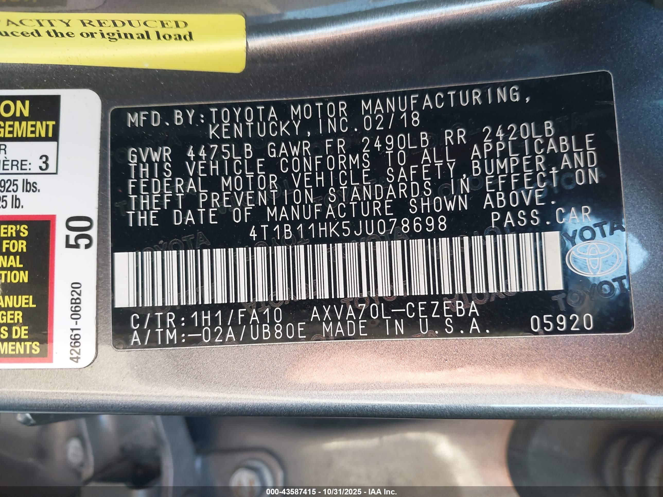TOYOTA CAMRY image 9