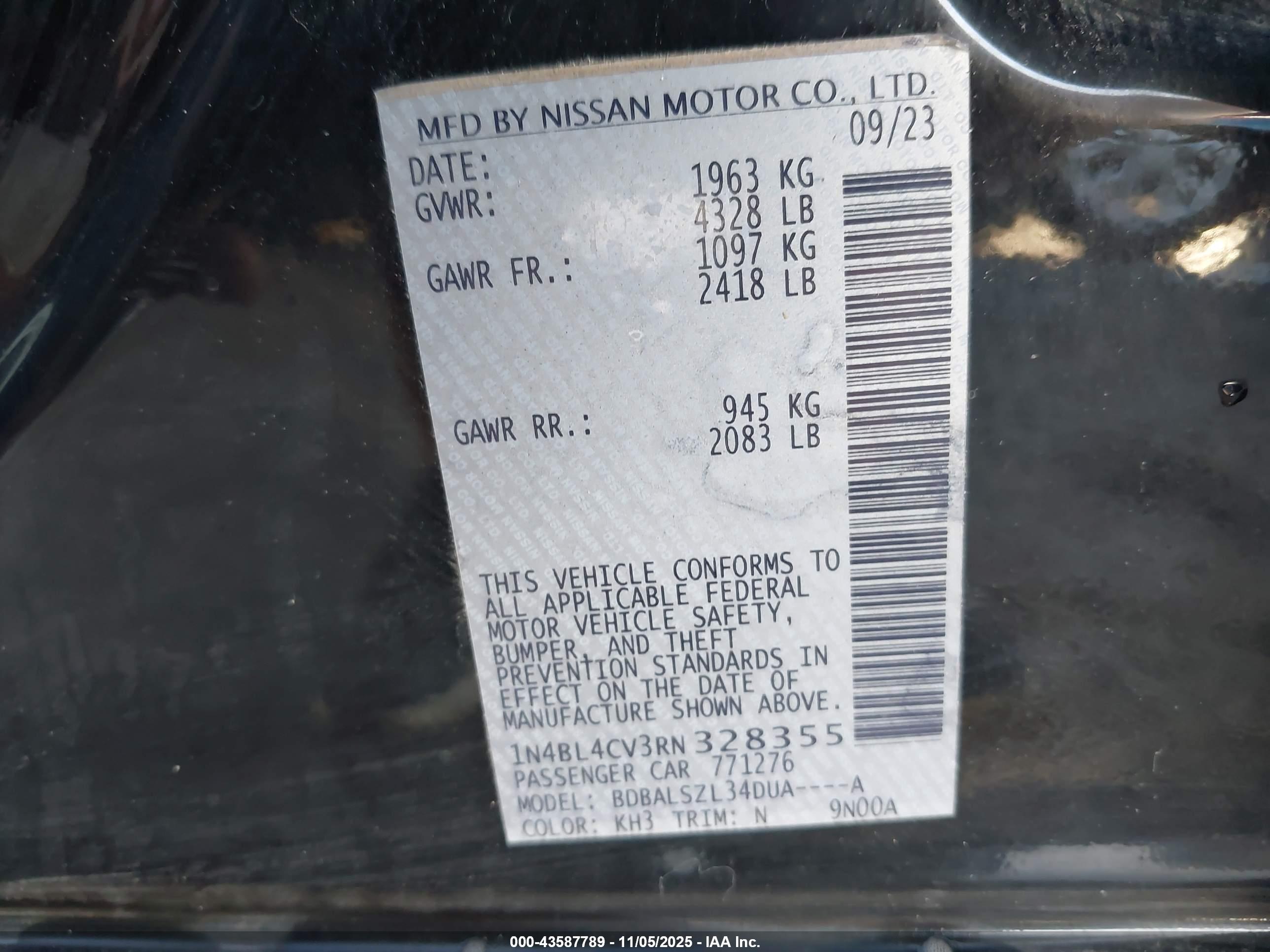 NISSAN ALTIMA image 9