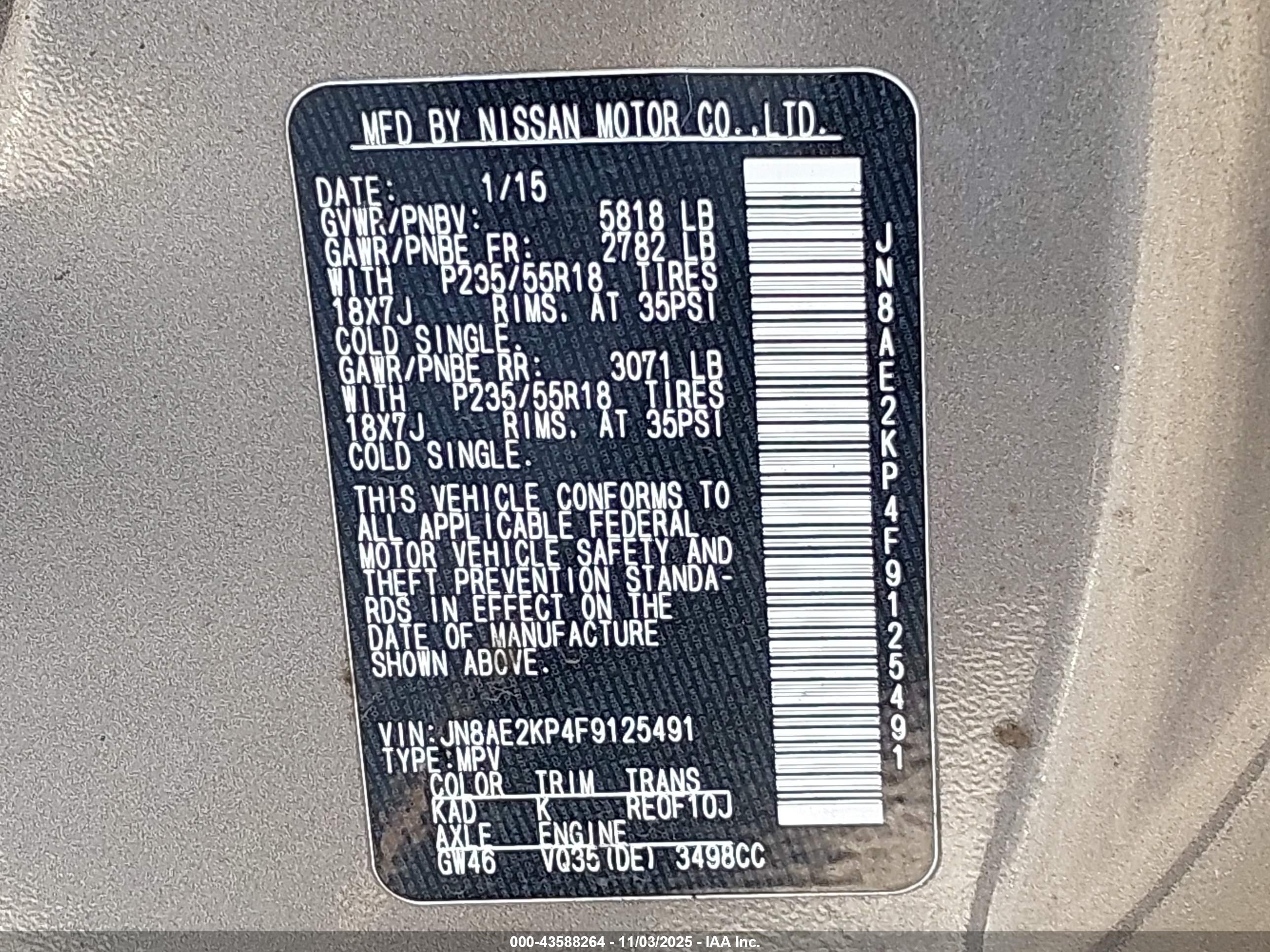 NISSAN QUEST image 9