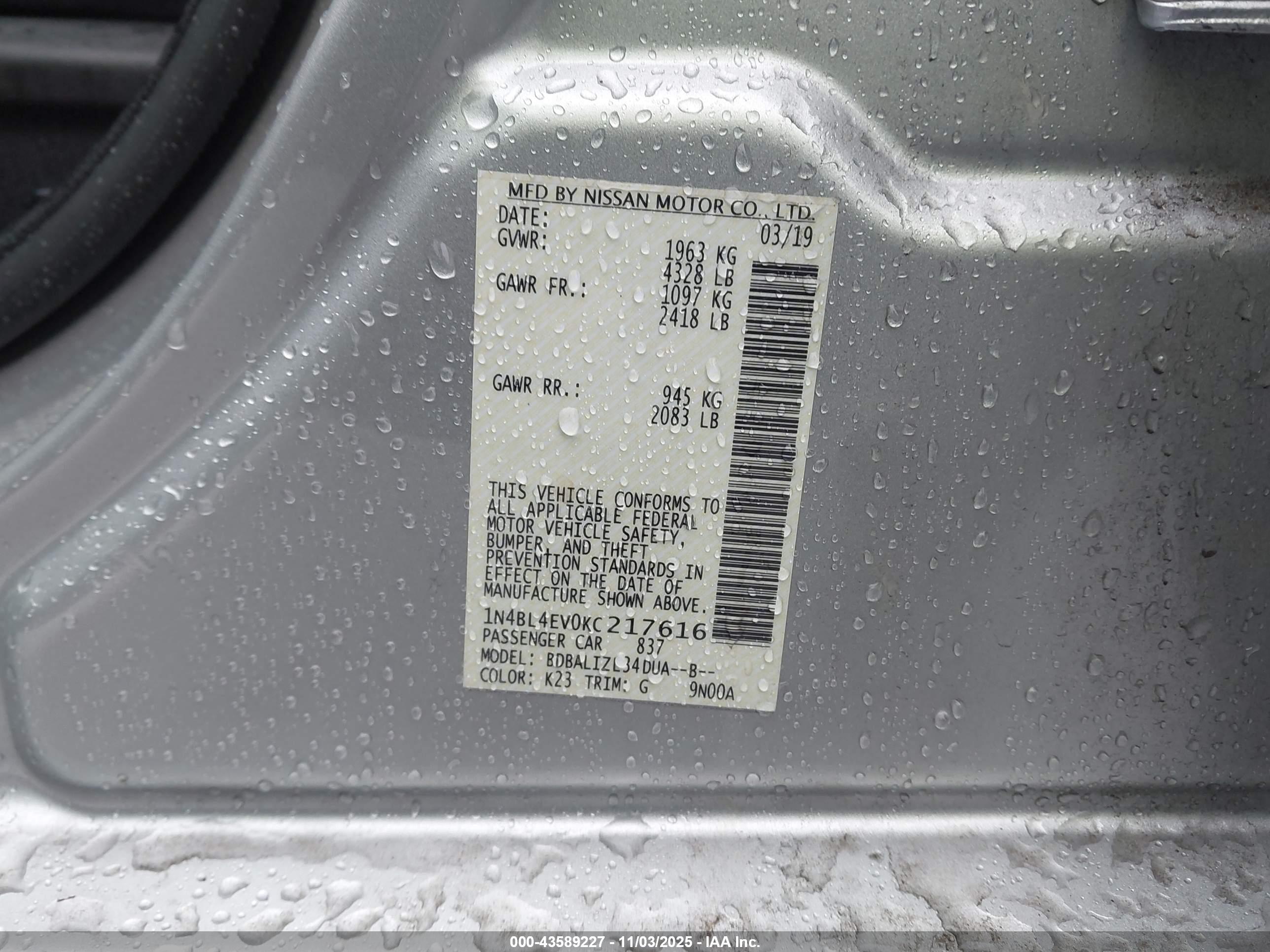 NISSAN ALTIMA image 9