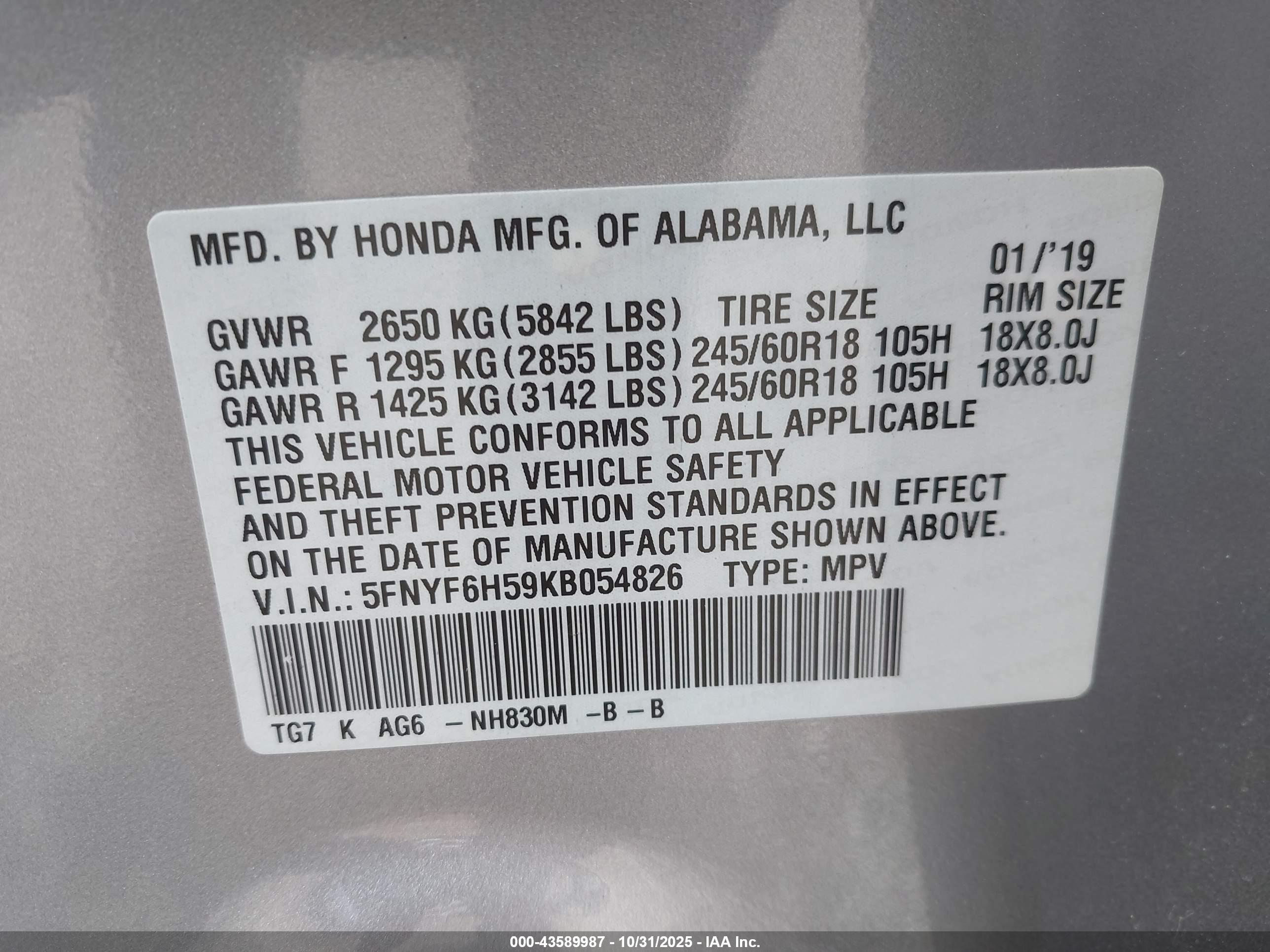 HONDA PILOT image 9