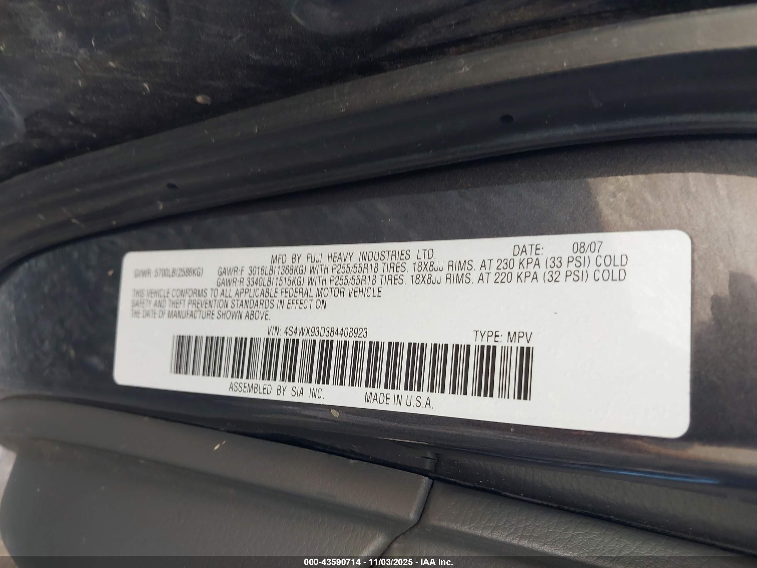 SUBARU TRIBECA image 9