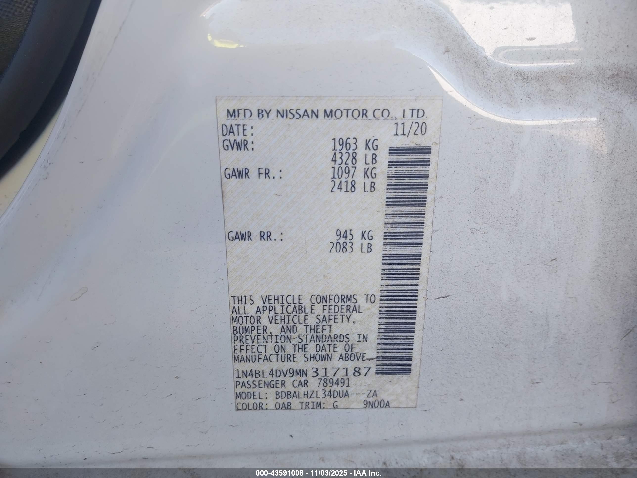 NISSAN ALTIMA image 9