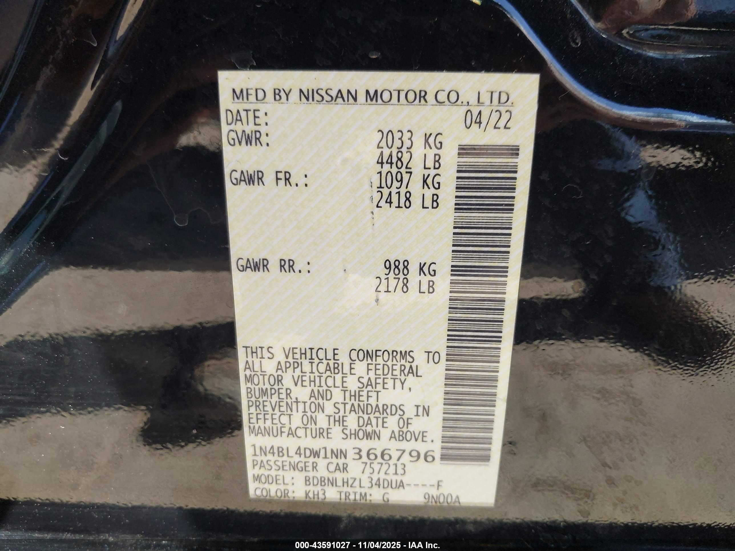 NISSAN ALTIMA image 9