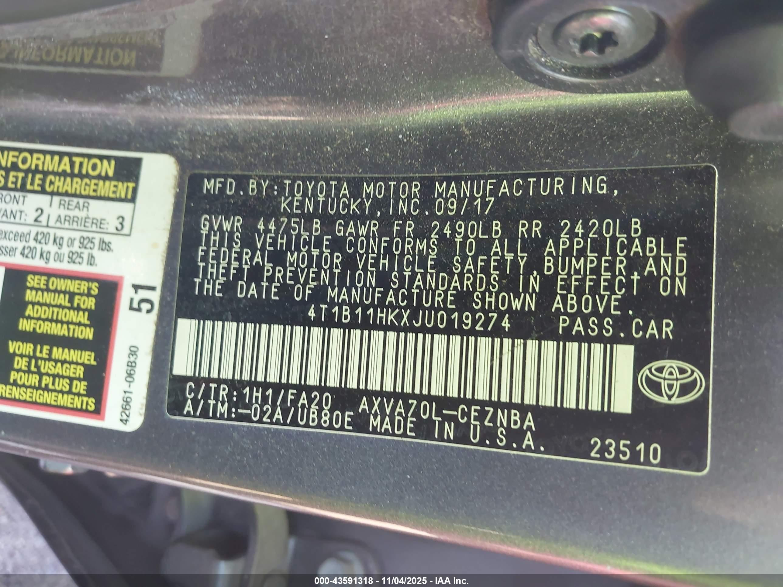 TOYOTA CAMRY image 9