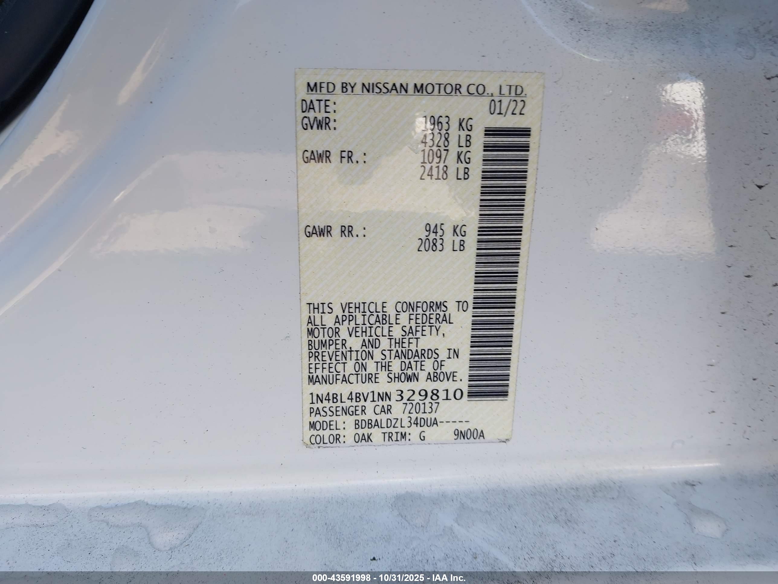 NISSAN ALTIMA image 9