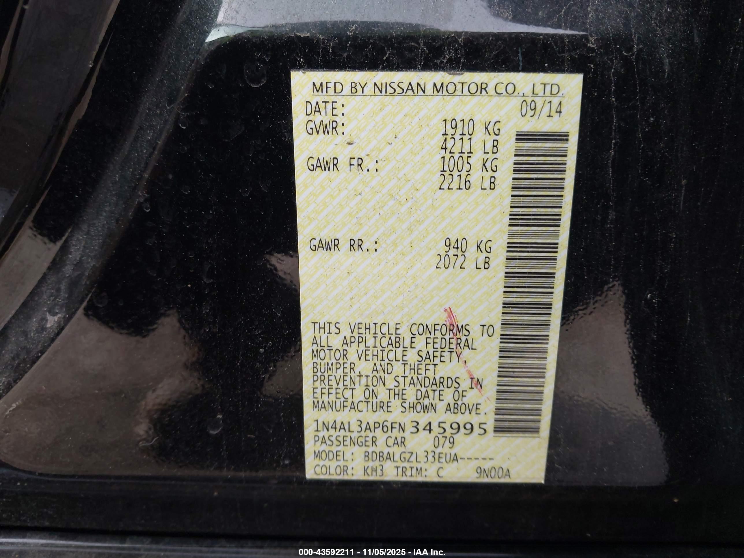 NISSAN ALTIMA image 9