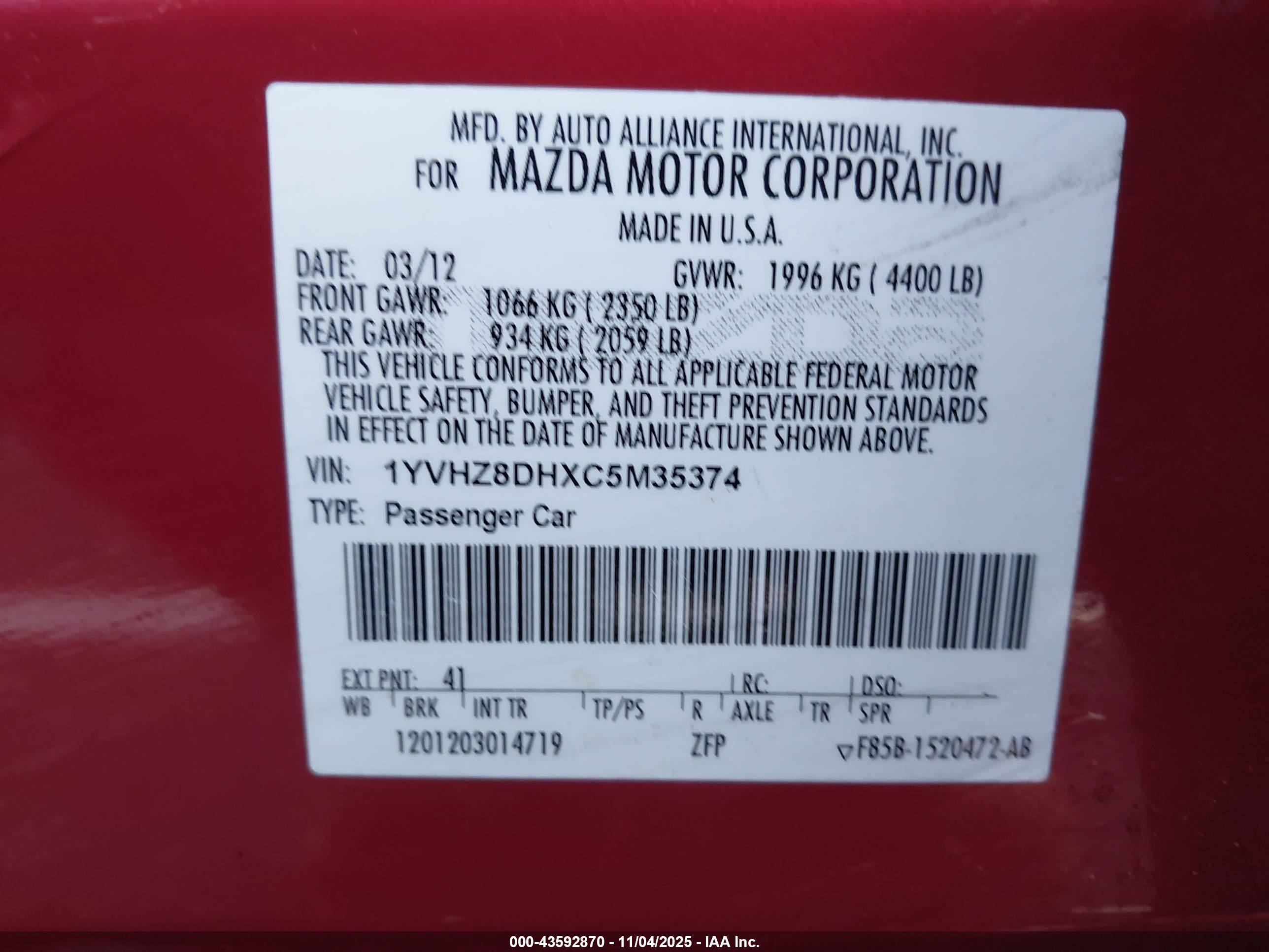 MAZDA MAZDA6 image 9
