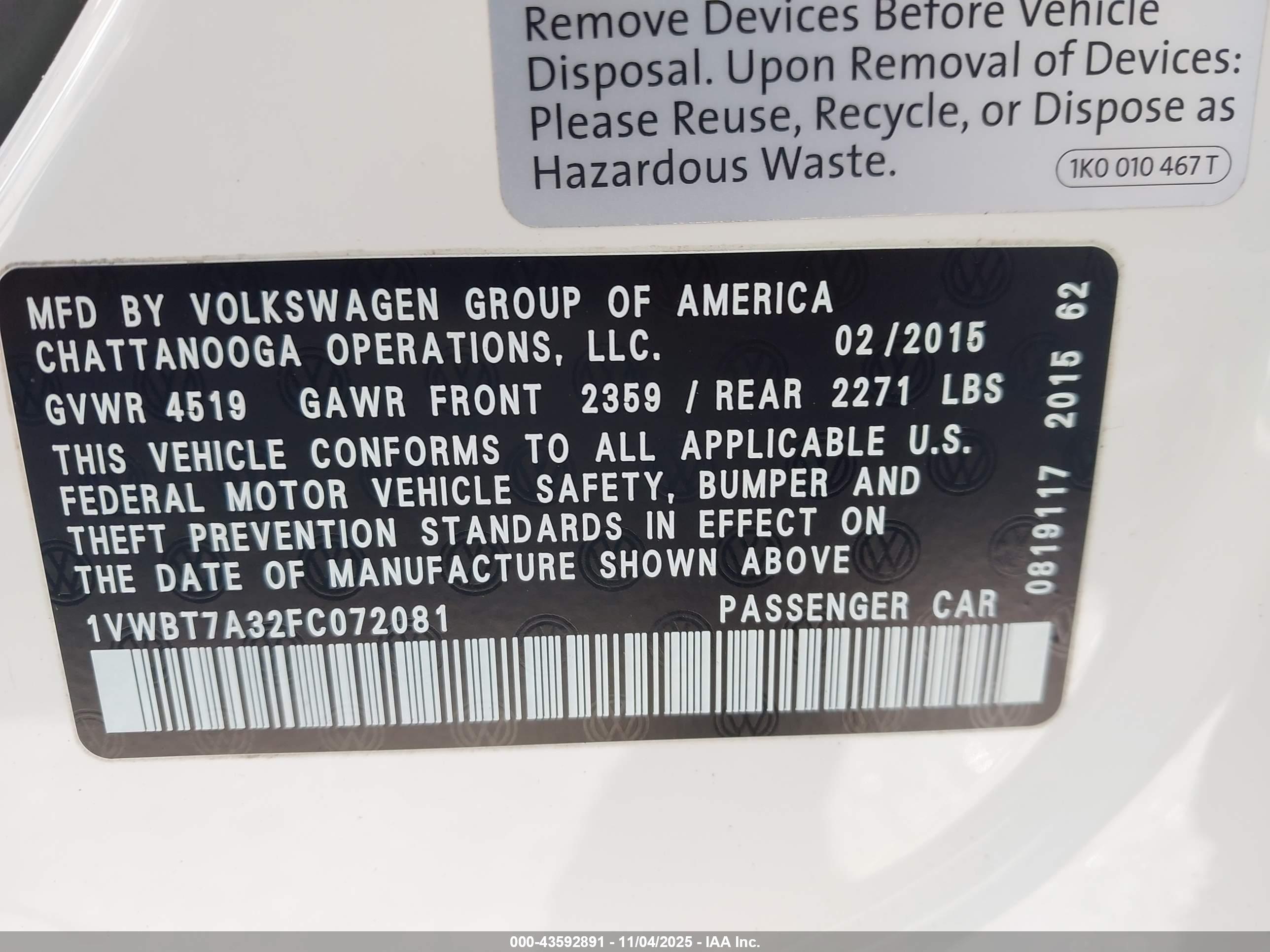 VOLKSWAGEN PASSAT image 9