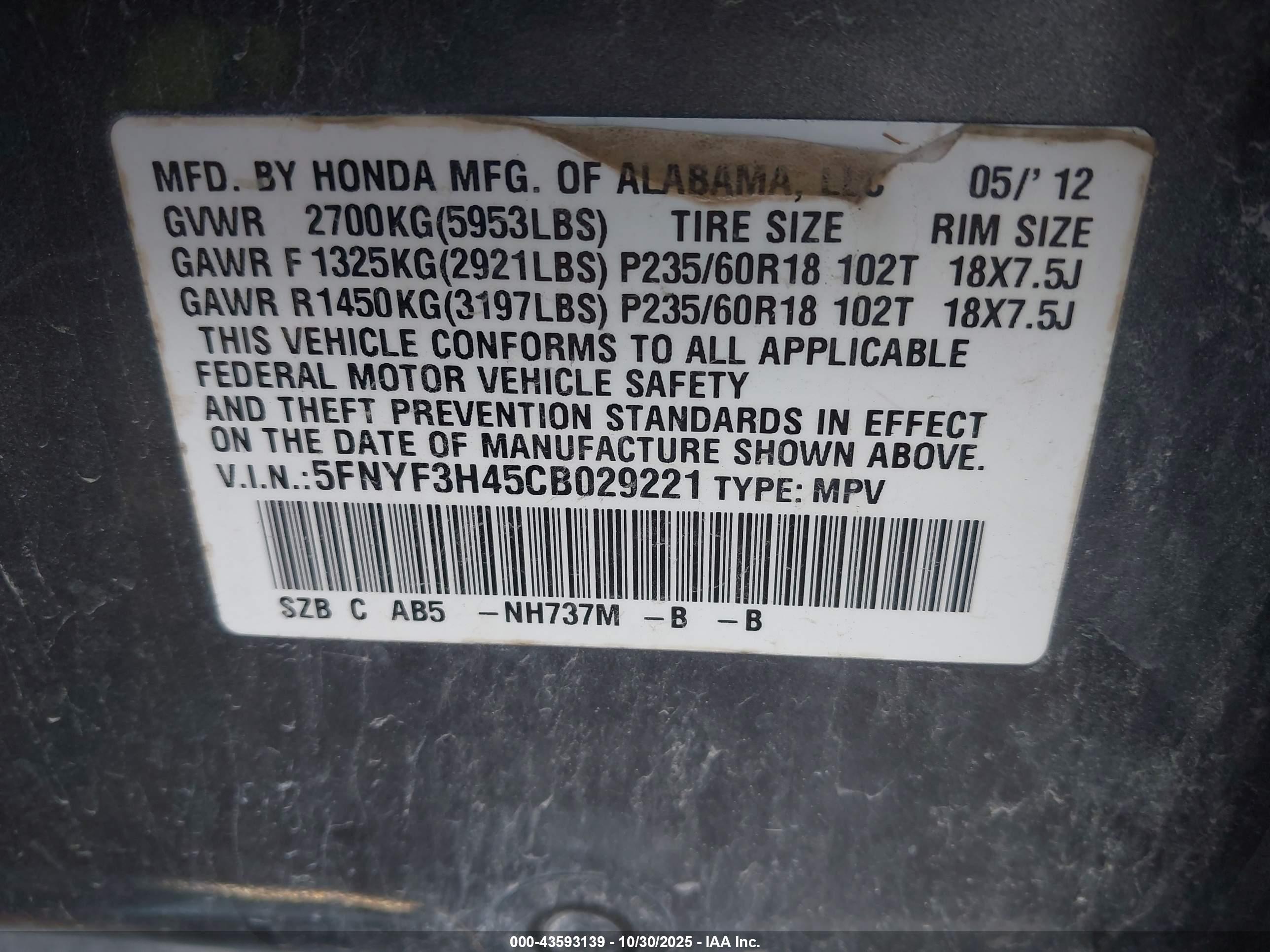 HONDA PILOT image 9
